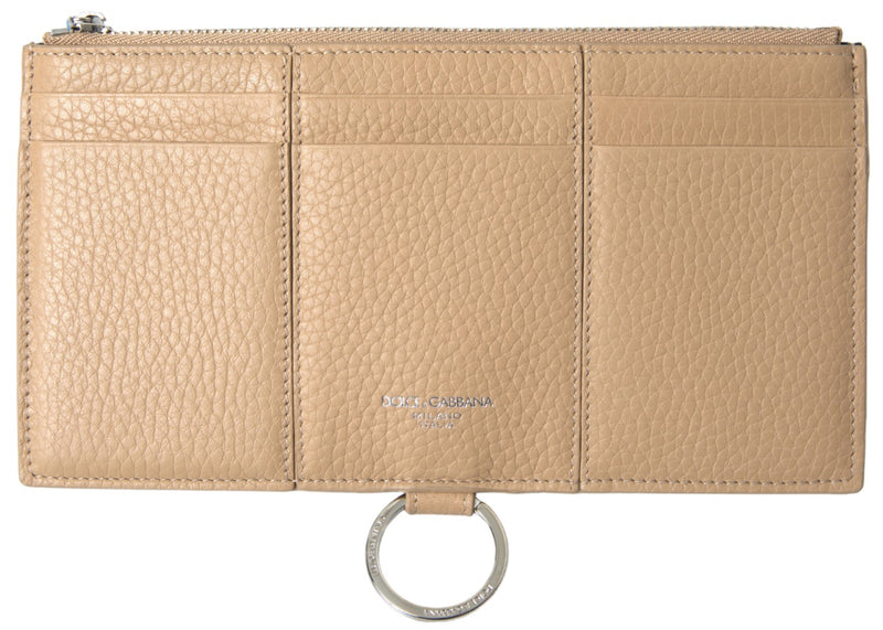Dolce & Gabbana Beige Leather Shoulder Cardholder Strap Wallet Glam Steals