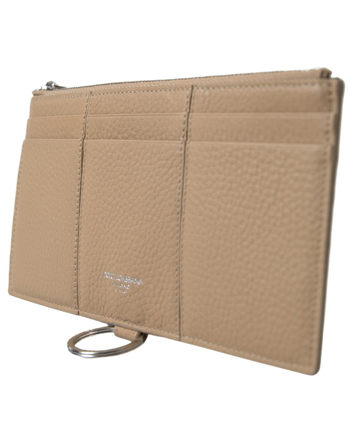Dolce & Gabbana Beige Leather Shoulder Cardholder Strap Wallet Wallets