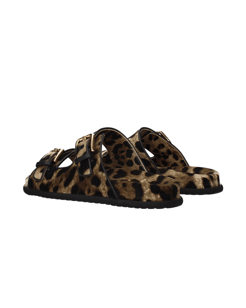 Dolce & Gabbana Beige Velvet Slippers Glam Steals
