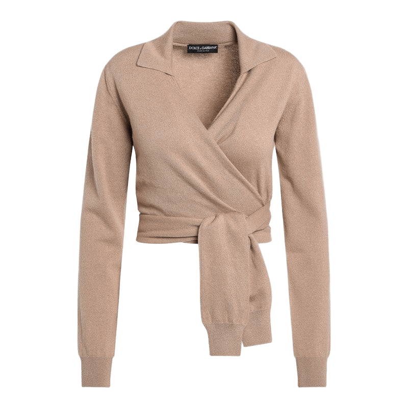 Dolce & Gabbana Beige Wrap Cardigan in Cashmere Glam Steals