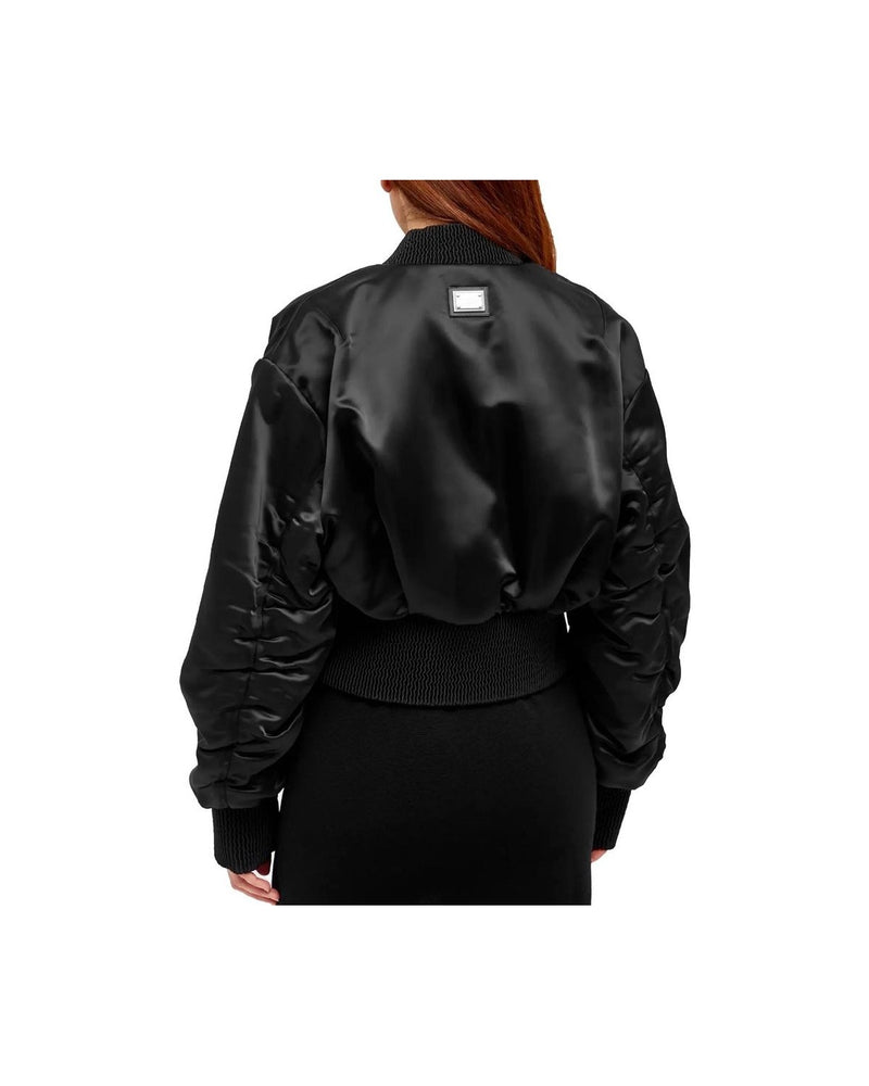 Dolce & Gabbana Black Acetate Bomber Jacket Glam Steals