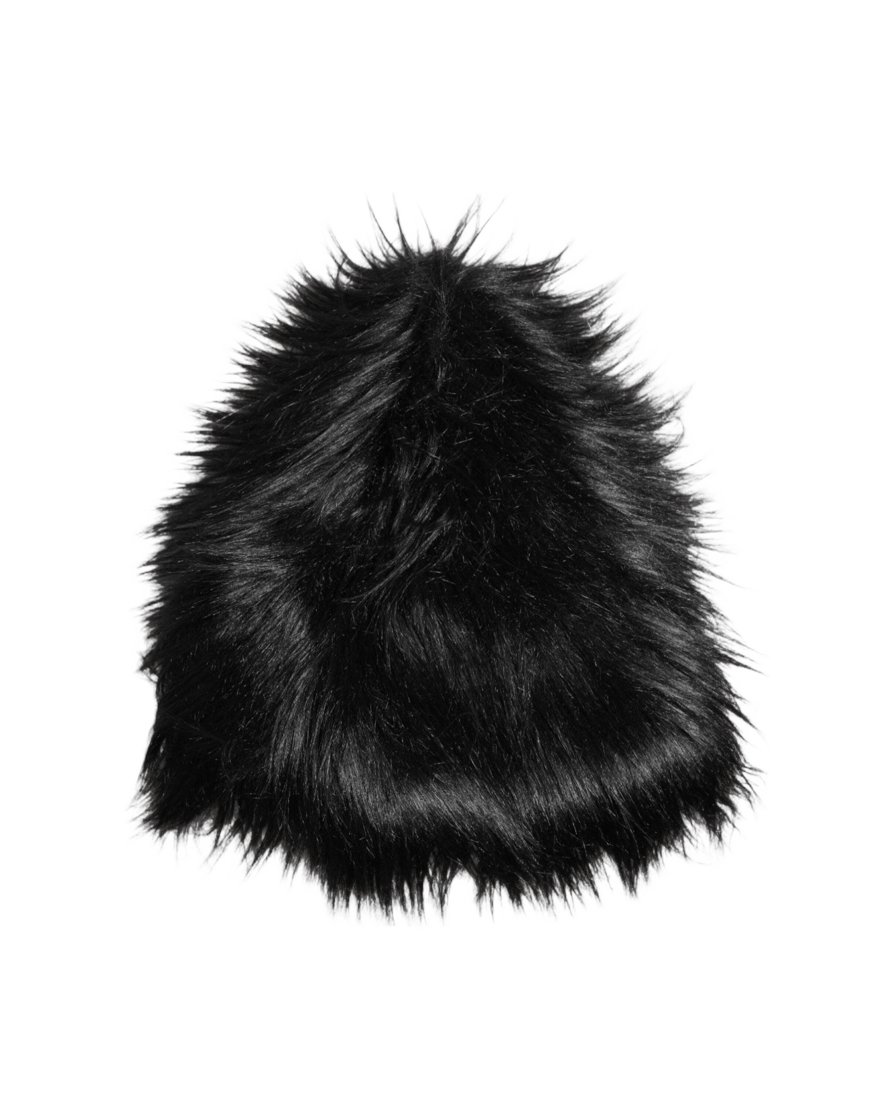 Dolce & Gabbana Black Acrylic Fur Womens Bucket Hat Glam Steals