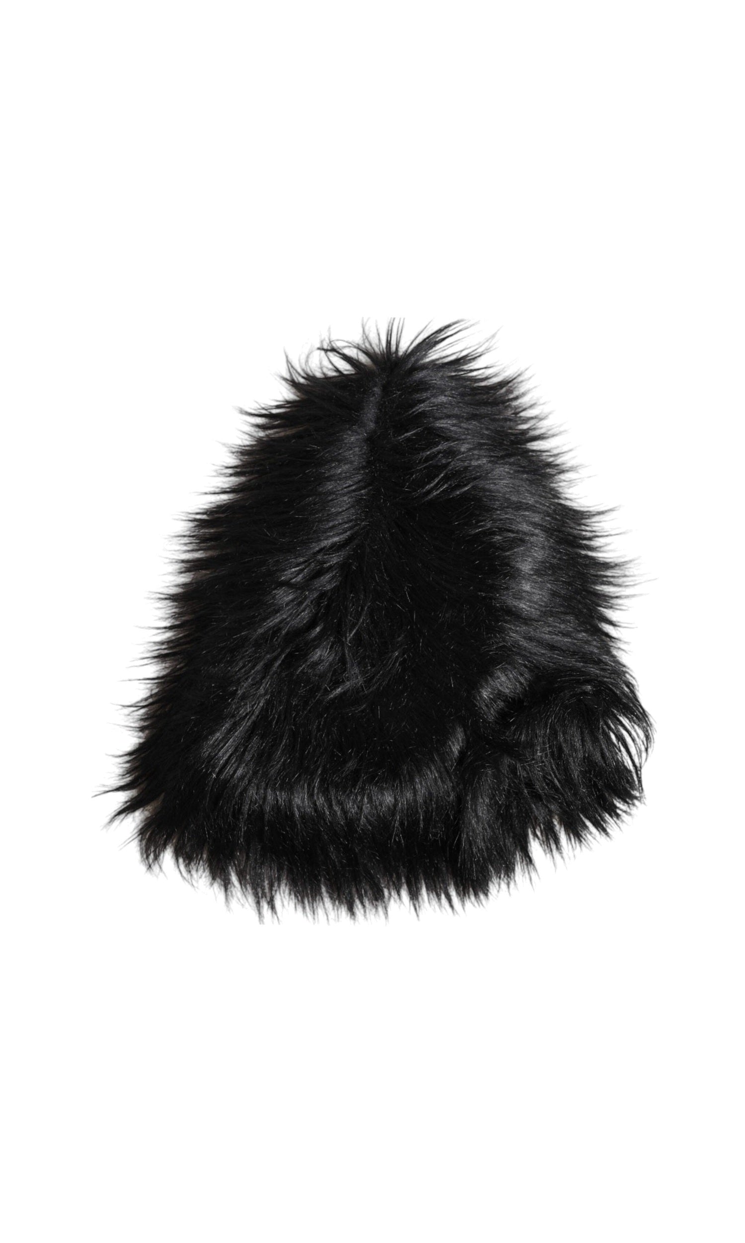 Dolce & Gabbana Black Acrylic Fur Womens Bucket Hat Glam Steals