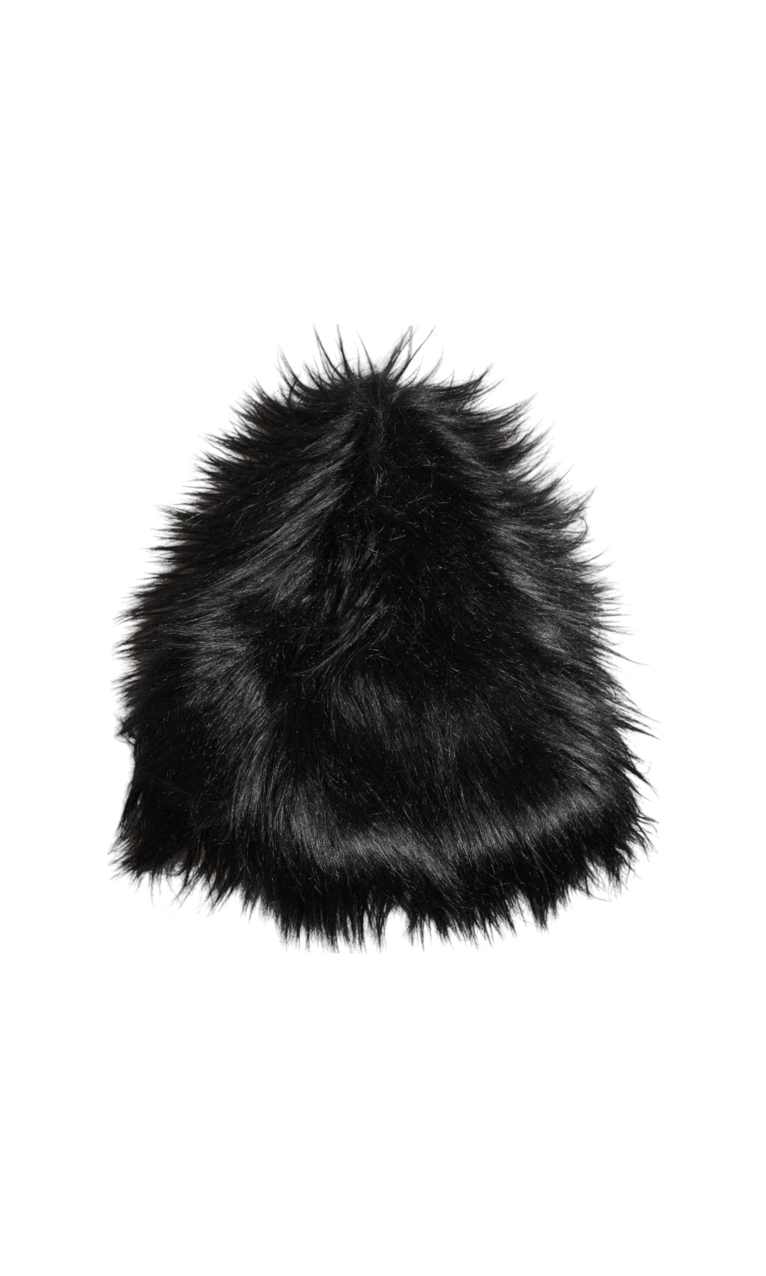 Dolce & Gabbana Black Acrylic Fur Womens Bucket Hat Glam Steals