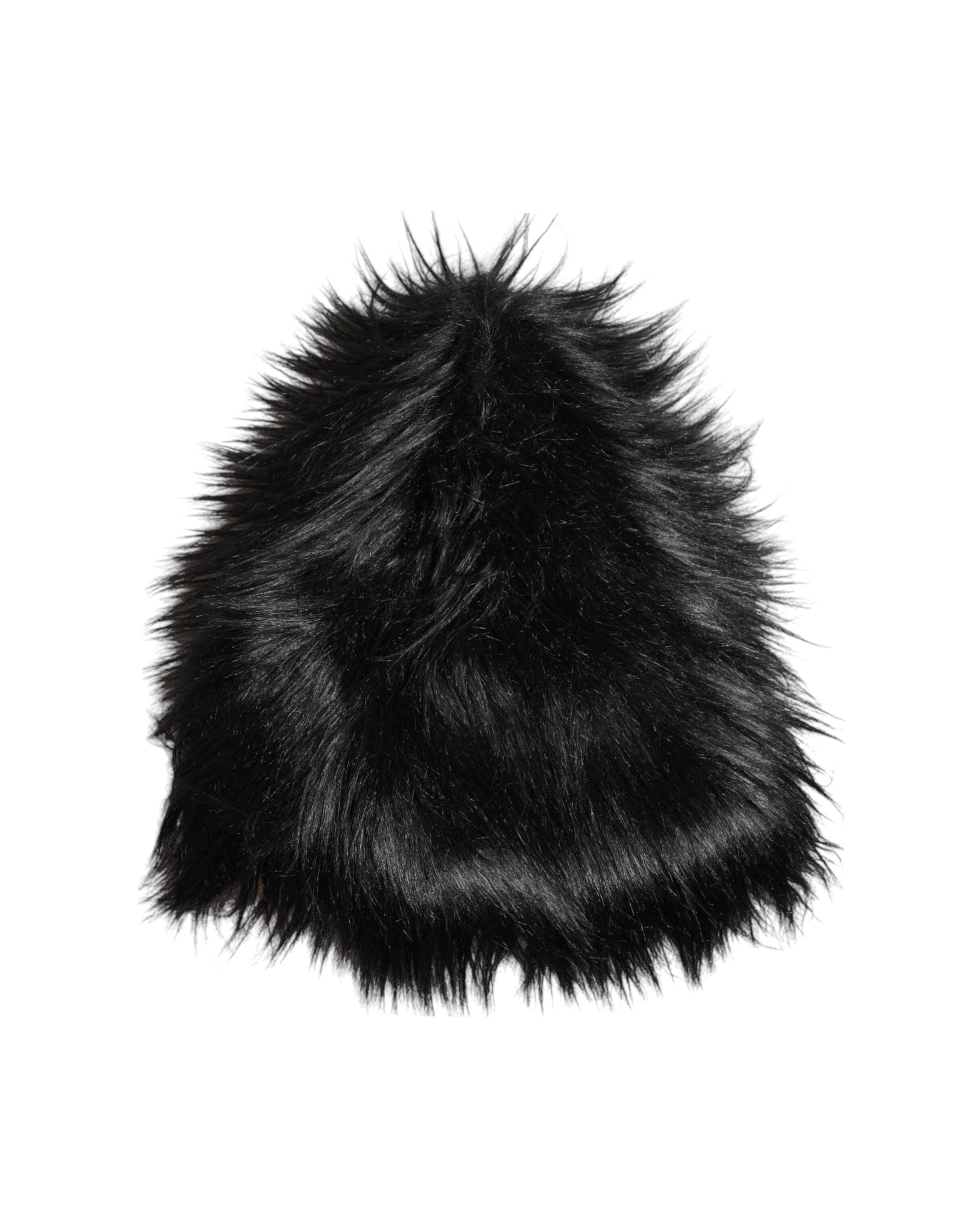 Dolce & Gabbana Black Acrylic Fur Womens Bucket Hat Glam Steals