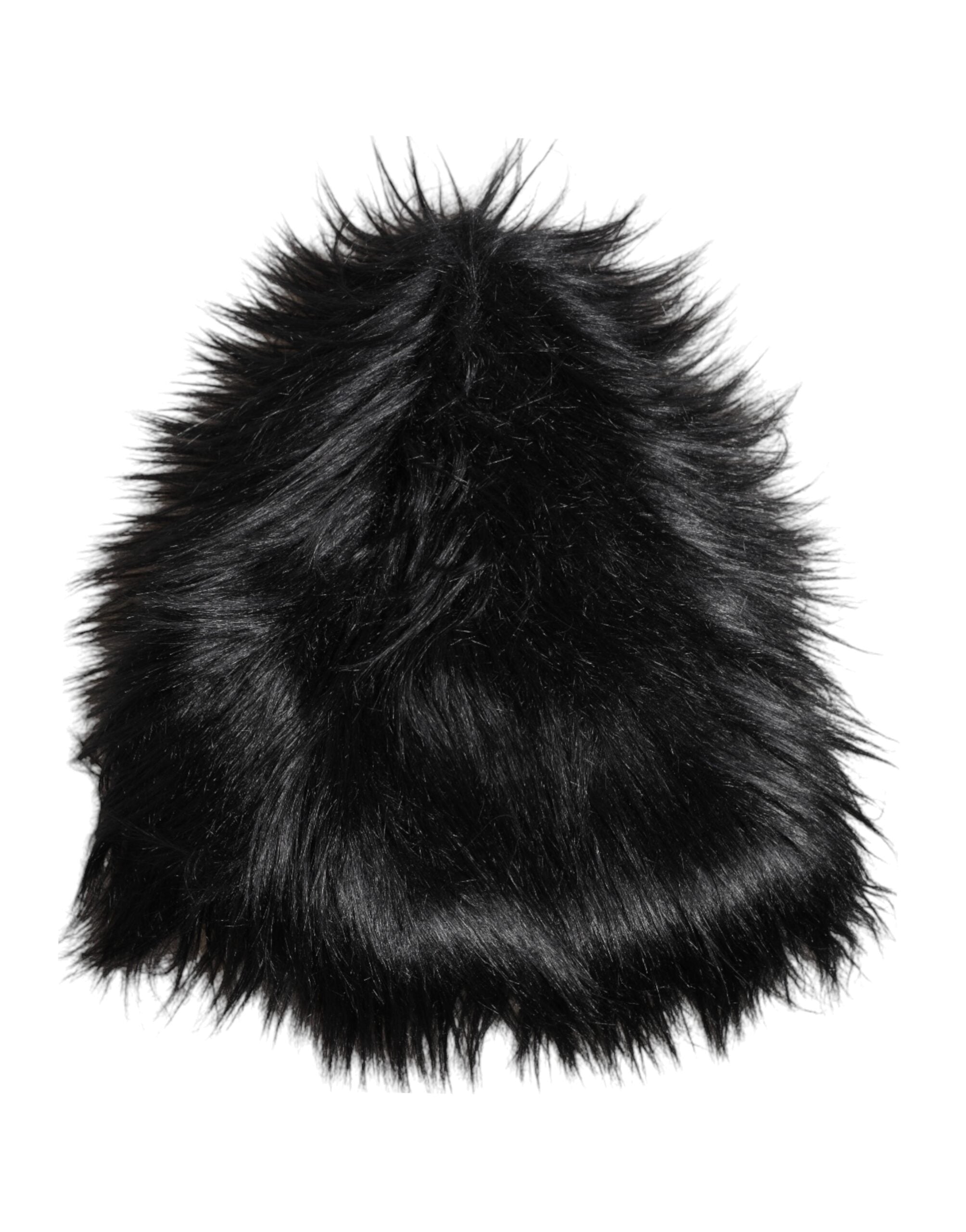 Dolce & Gabbana Black Acrylic Fur Womens Bucket Hat Glam Steals
