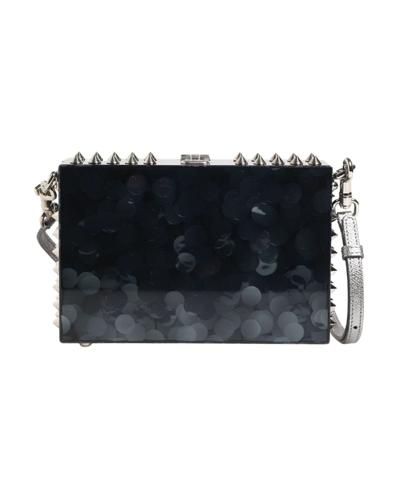 Dolce & Gabbana Black Acrylic Plexiglass Studded Clutch 