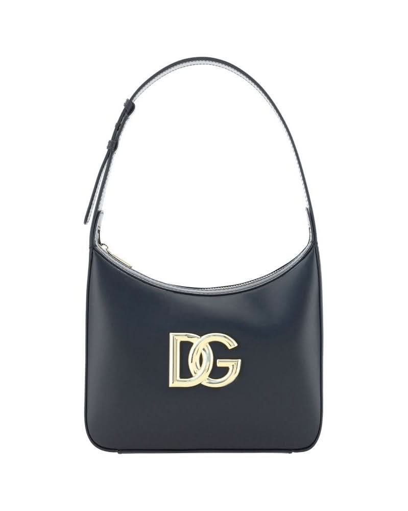Dolce & Gabbana Black Calf Leather Bos Taurus Shoulder Bag