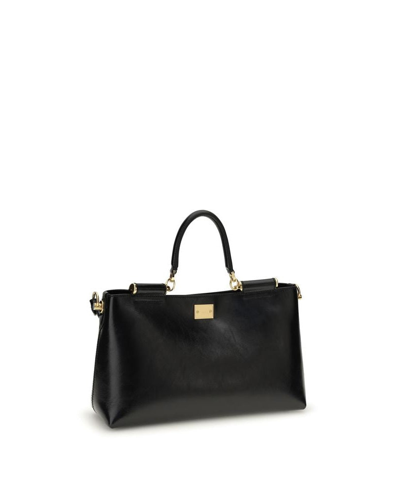 Dolce & Gabbana Black Calf Leather Bos Taurus Shoulder Bag 
