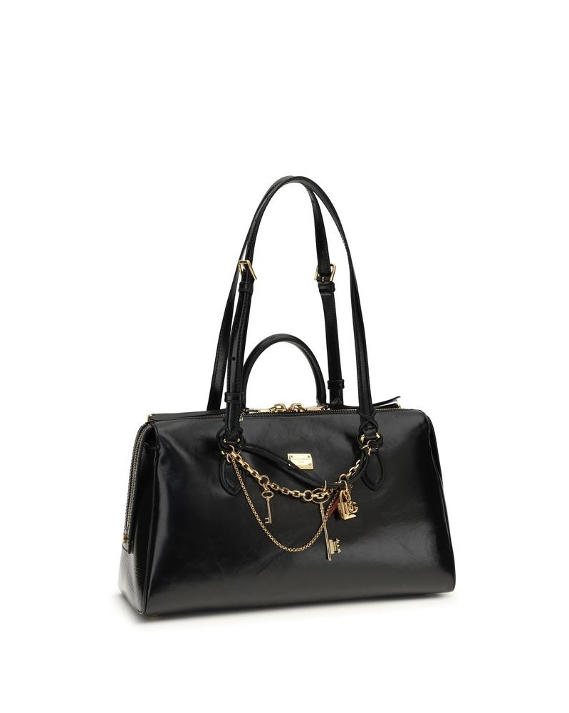 Dolce & Gabbana Black Calf Leather Bos Taurus Shoulder Bag Glam Steals
