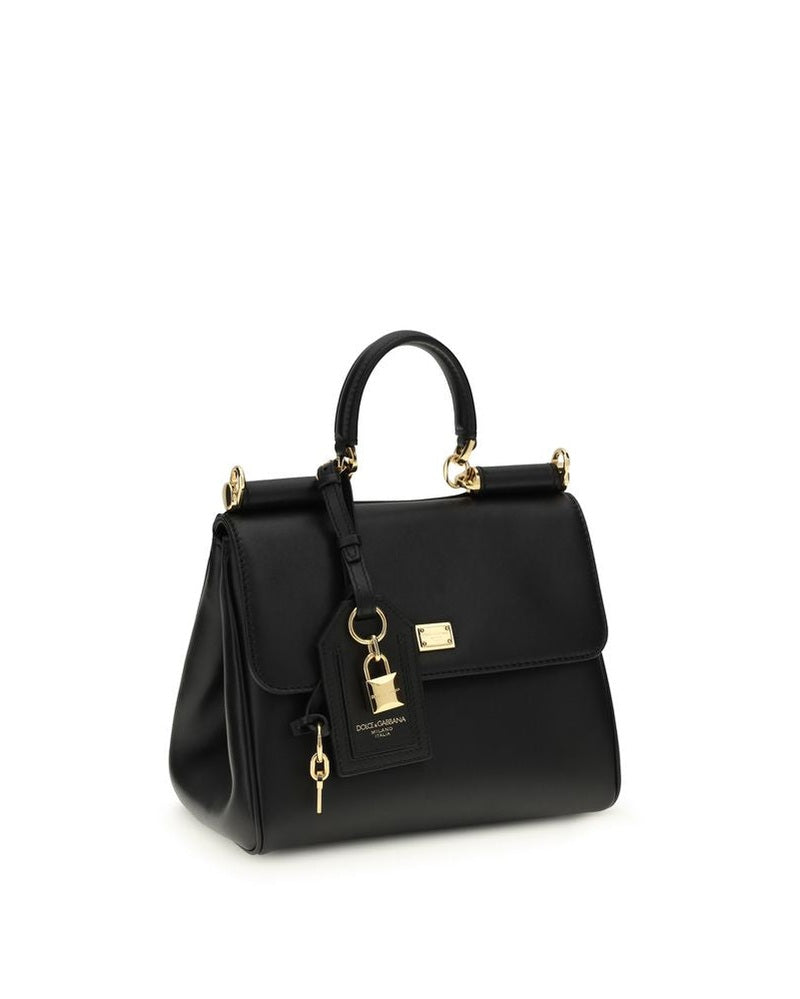 Dolce & Gabbana Black Calf Leather Bos Taurus Shoulder Bag 