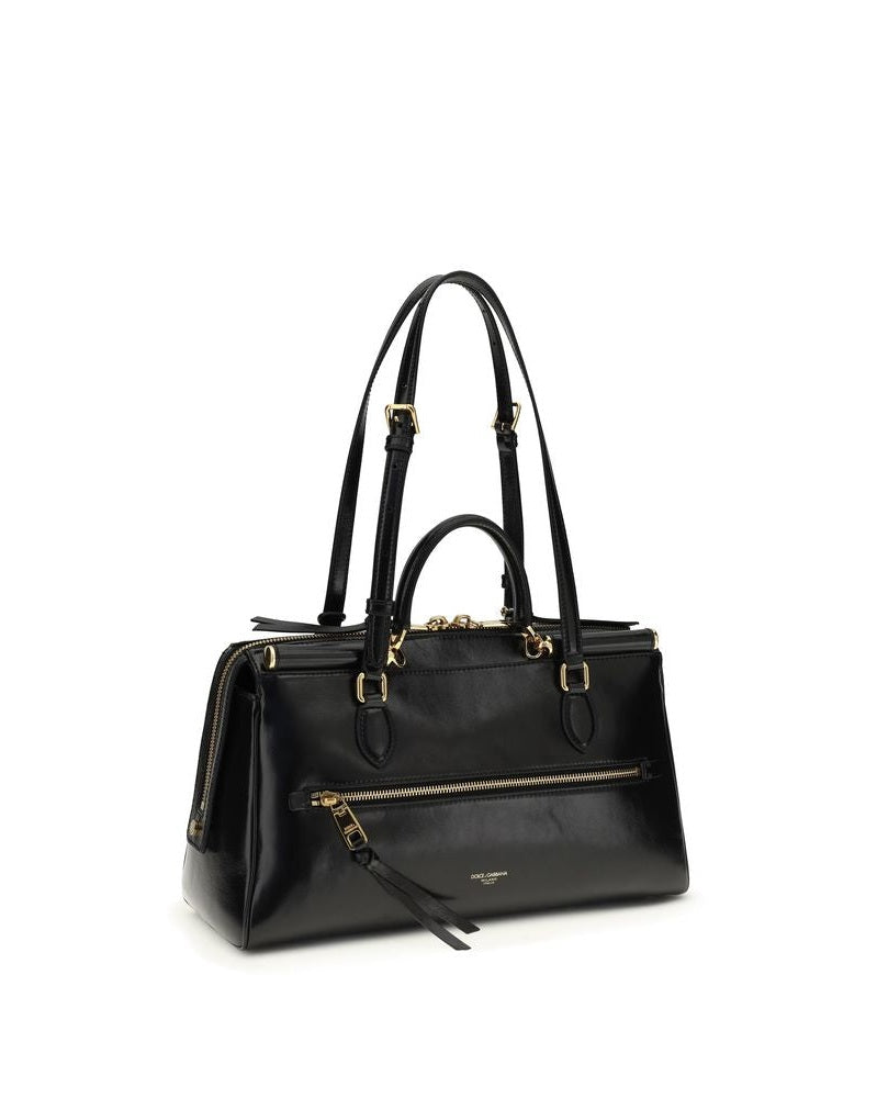 Dolce & Gabbana Black Calf Leather Bos Taurus Shoulder Bag Glam Steals