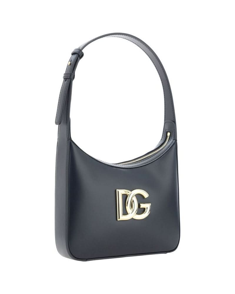 Dolce & Gabbana Black Calf Leather Bos Taurus Shoulder Bag 