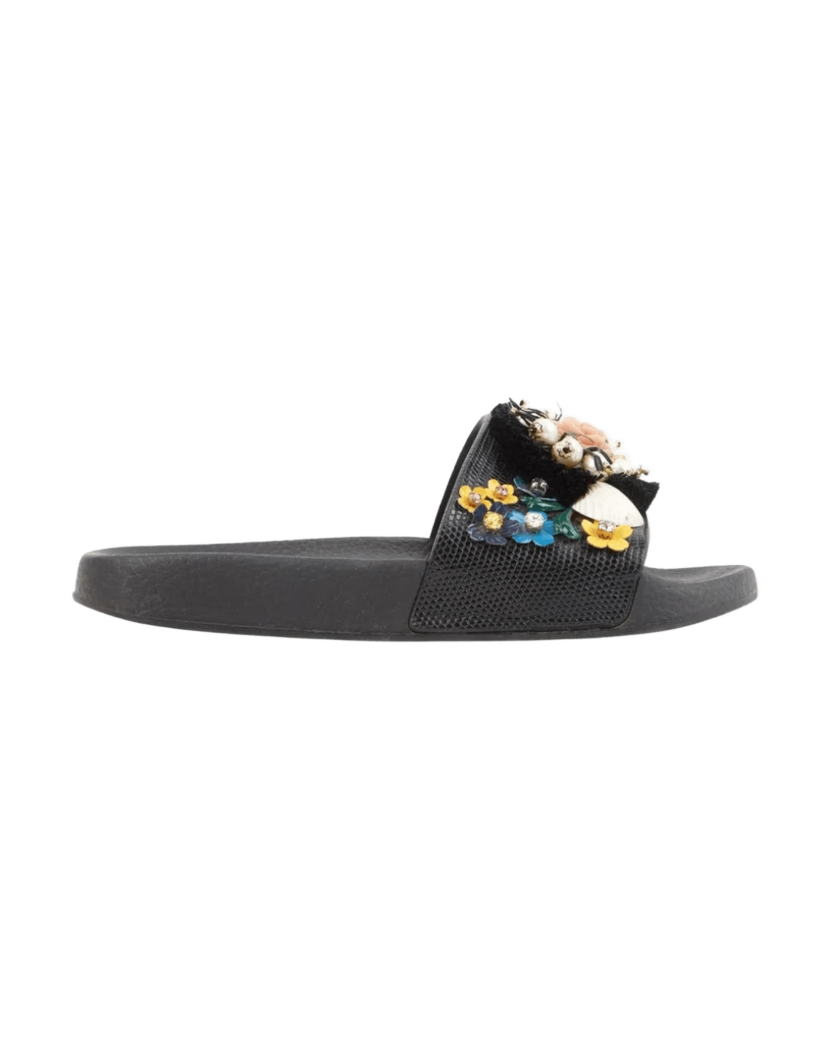 Dolce & Gabbana Black Calfskin Women Sandal Glam Steals