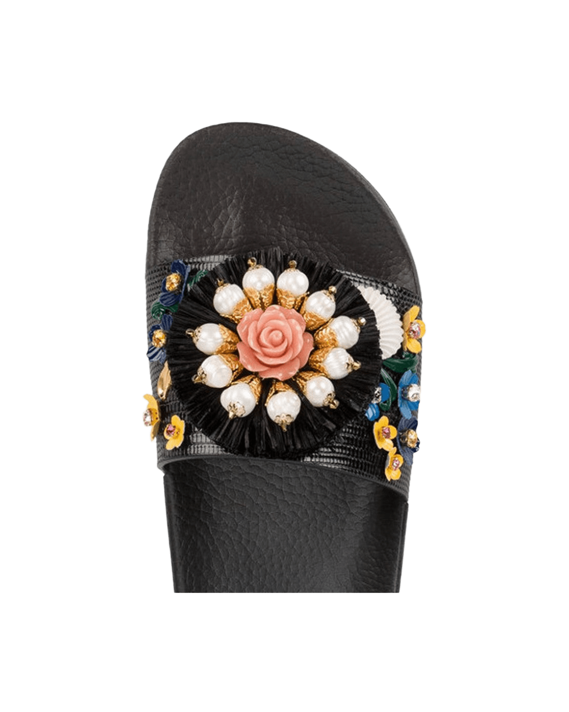 Dolce & Gabbana Black Calfskin Women Sandal Glam Steals