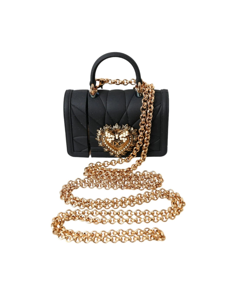 Dolce & Gabbana Black Case Silicone Devotion Heart Cover Hand Bag Airpod Glam Steals