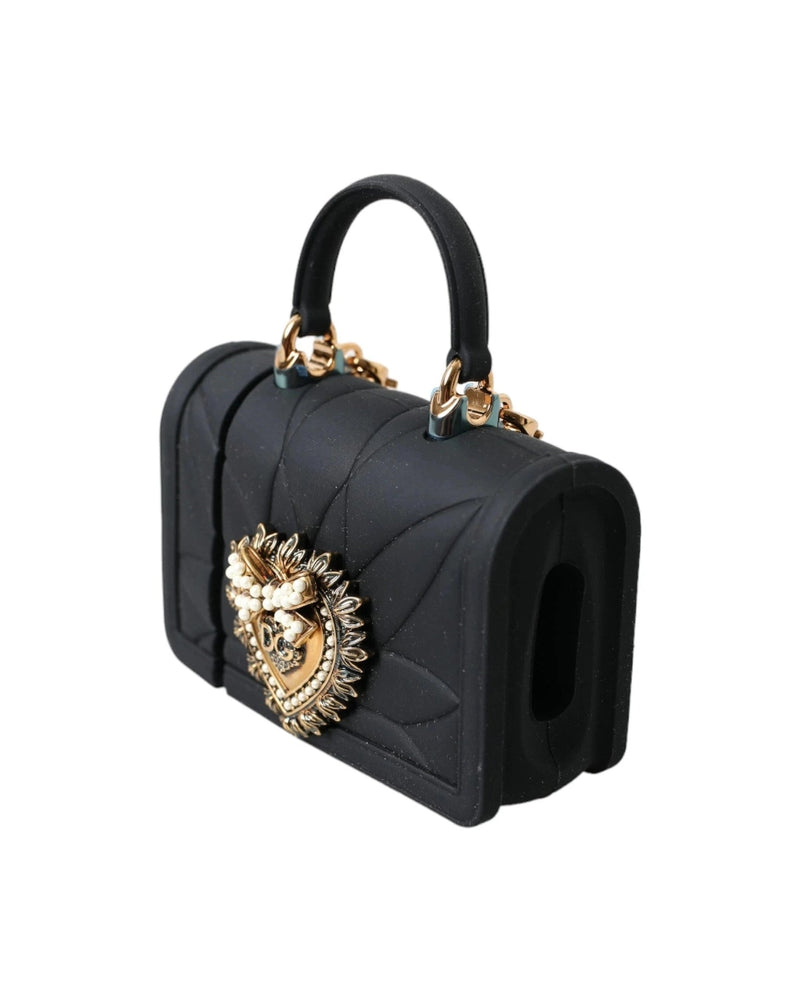 Dolce & Gabbana Black Case Silicone Devotion Heart Cover Hand Bag Airpod Glam Steals