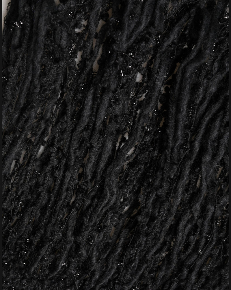 Dolce & Gabbana Black Cashmere Knit Shawl Fringes Scarf Glam Steals