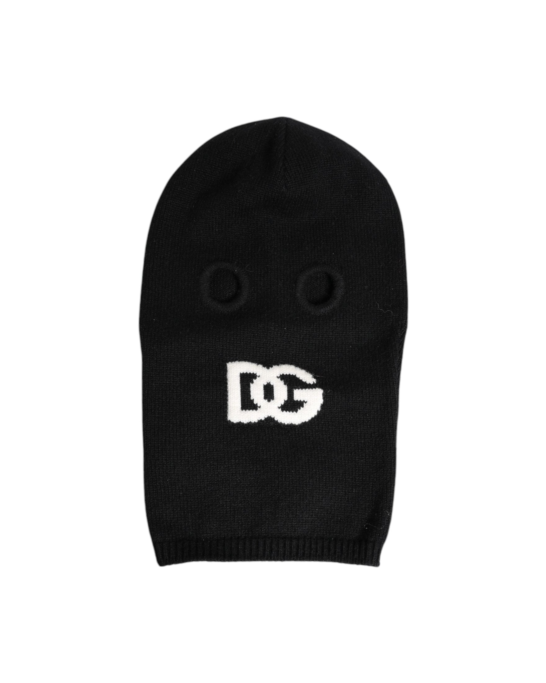 Dolce & Gabbana Black Cashmere Knitted Ski Mask Balaclava Hat Glam Steals