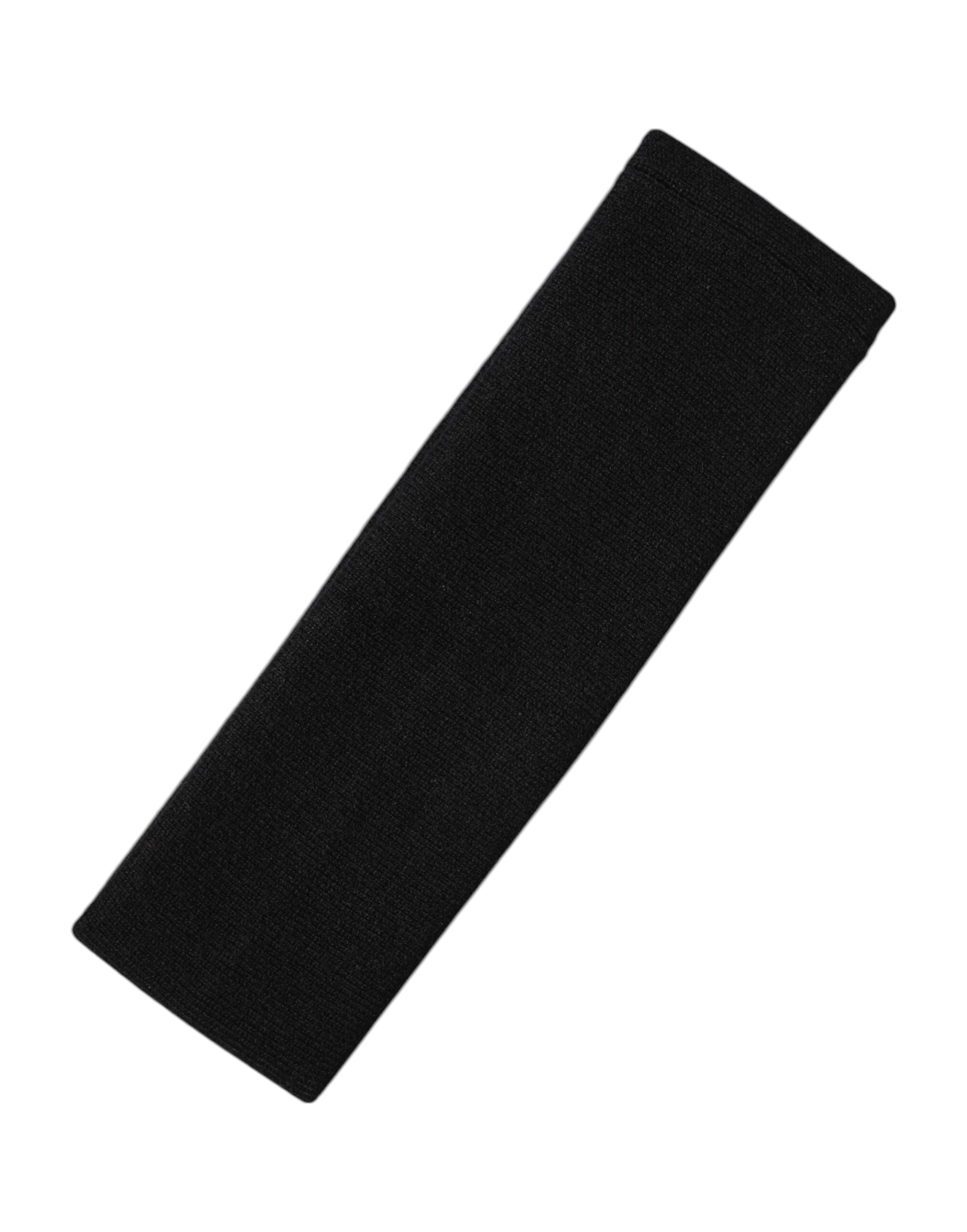 Dolce & Gabbana Black Cashmere Knitted Women Head Band Hat Glam Steals