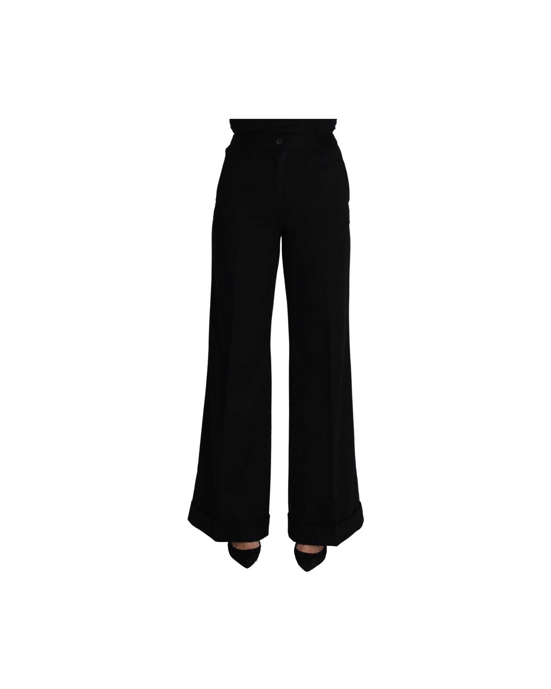 Dolce & Gabbana Black Cashmere Wide Leg Trouser Pant Trousers