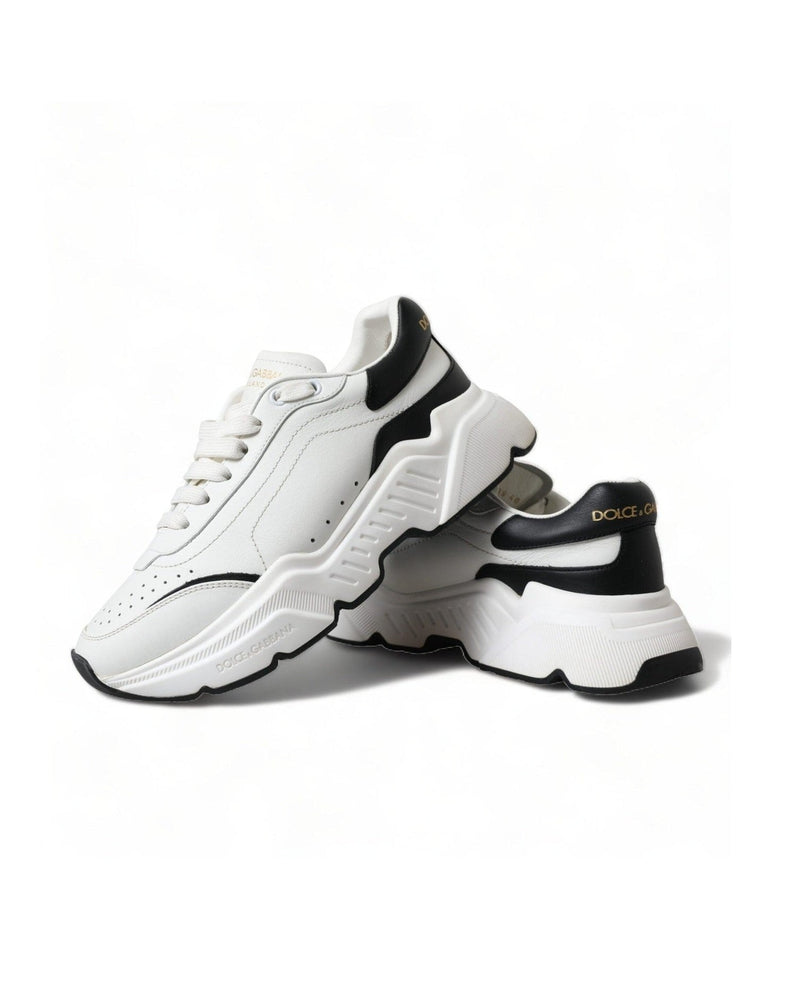 Dolce & Gabbana Chic & Daymaster Leather Black White Sneakers Glam Steals