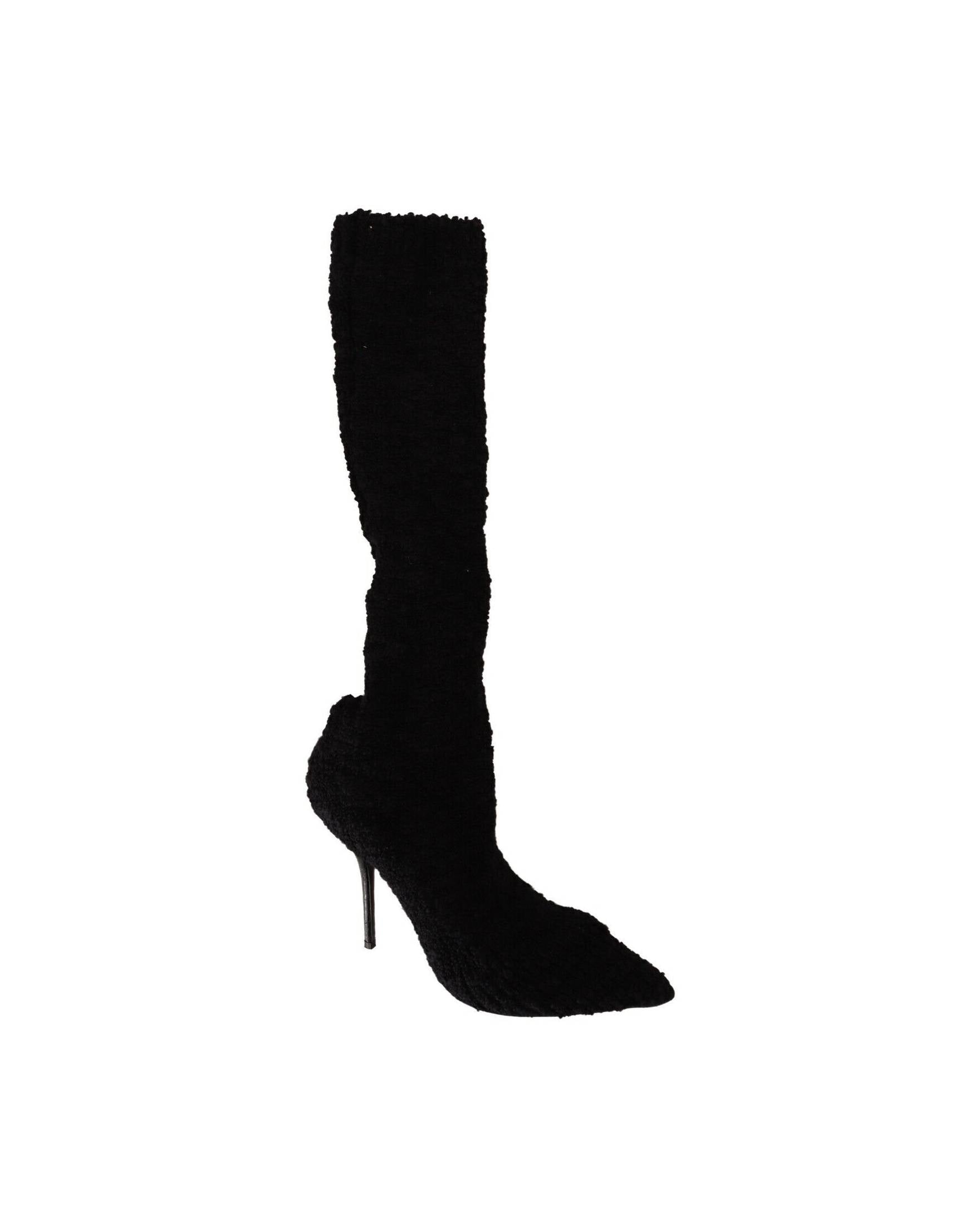 Dolce & Gabbana Black Chic Stretch Sock Boots Glam Steals