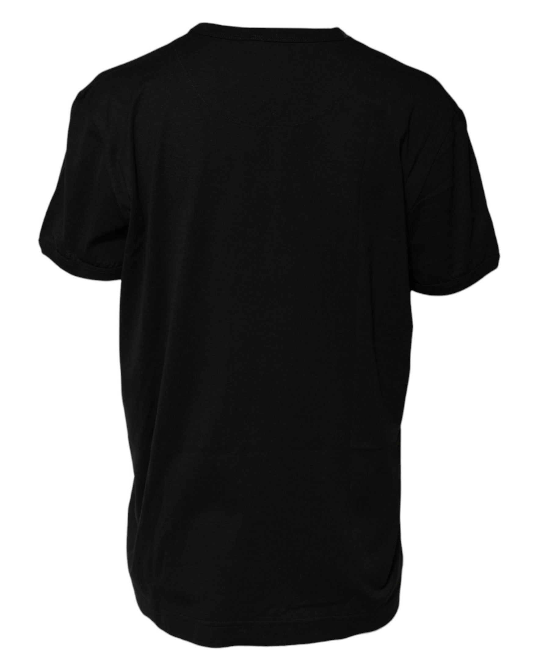 Dolce & Gabbana Black Cotton Goodluck Tee Crew Neck T-Shirt T-Shirts