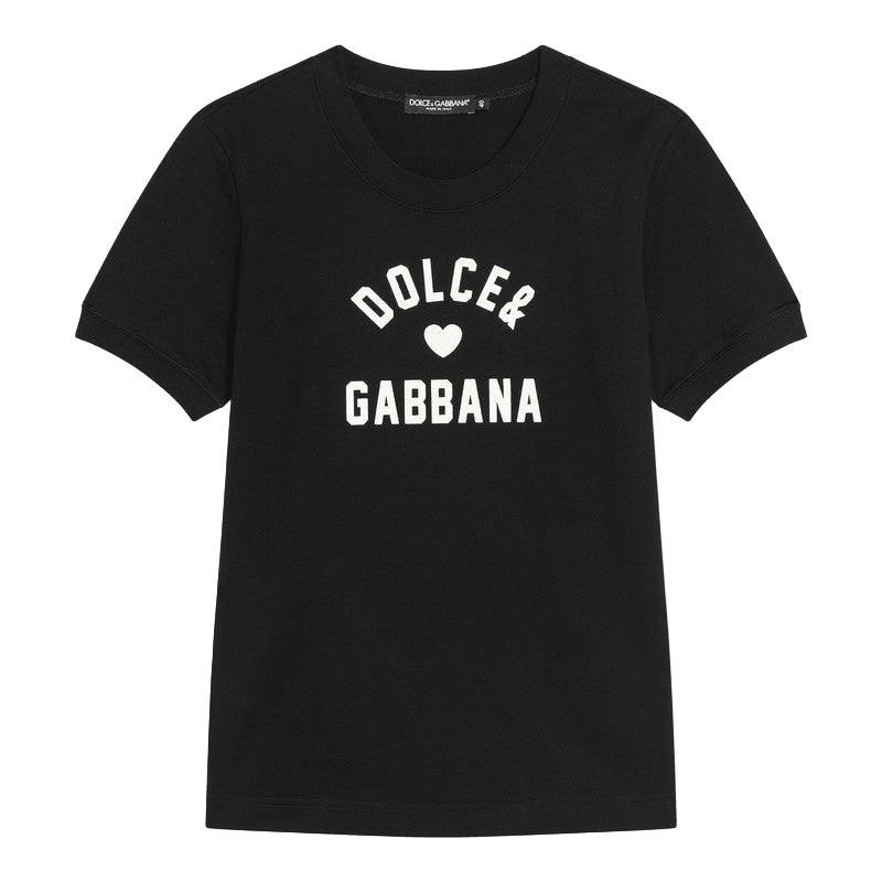 Dolce & Gabbana Black Cotton Logo T-shirt Glam Steals