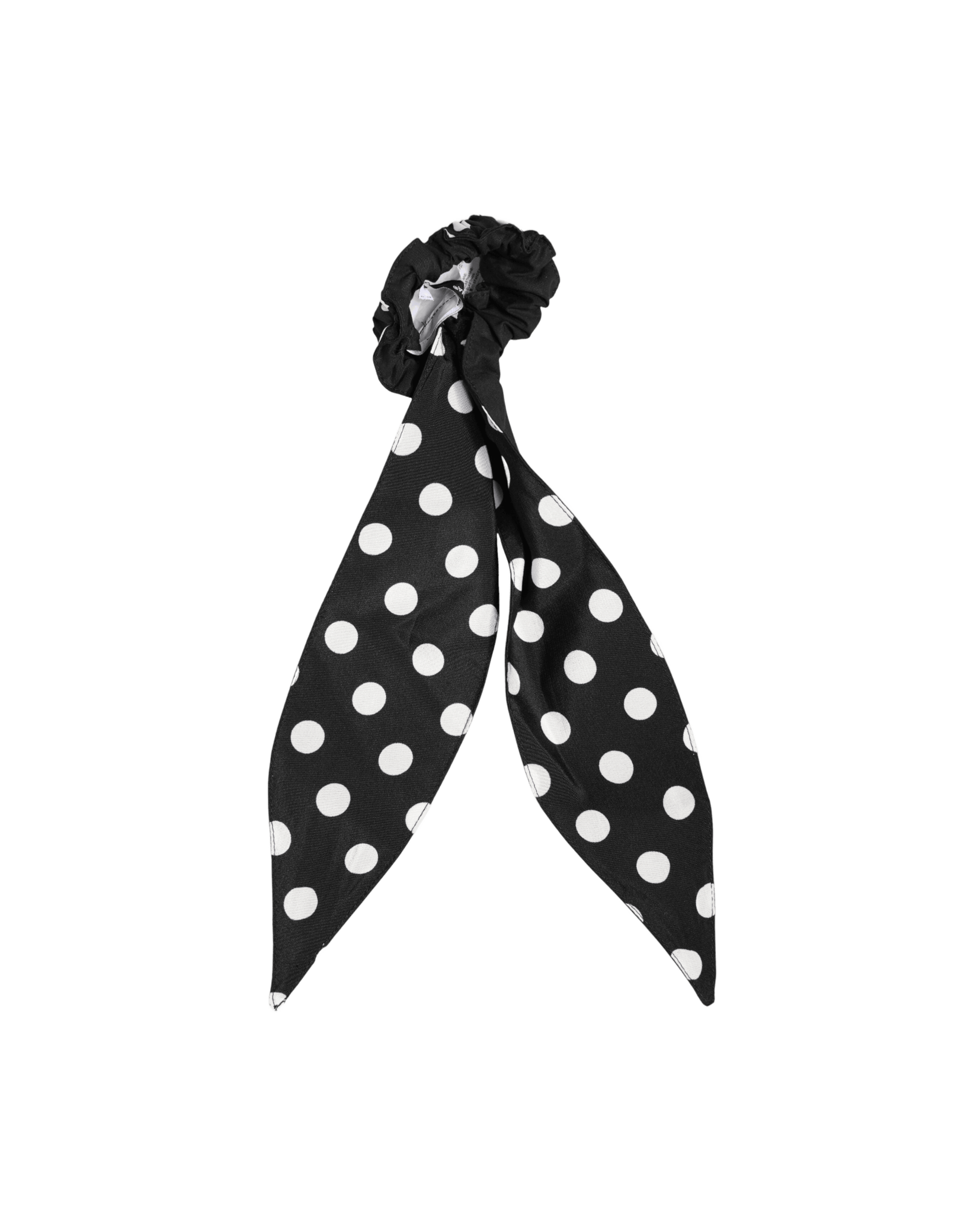 Dolce & Gabbana Black Cotton Polka Dot Scarf Tie Hair Scrunchie Ponytail Holders