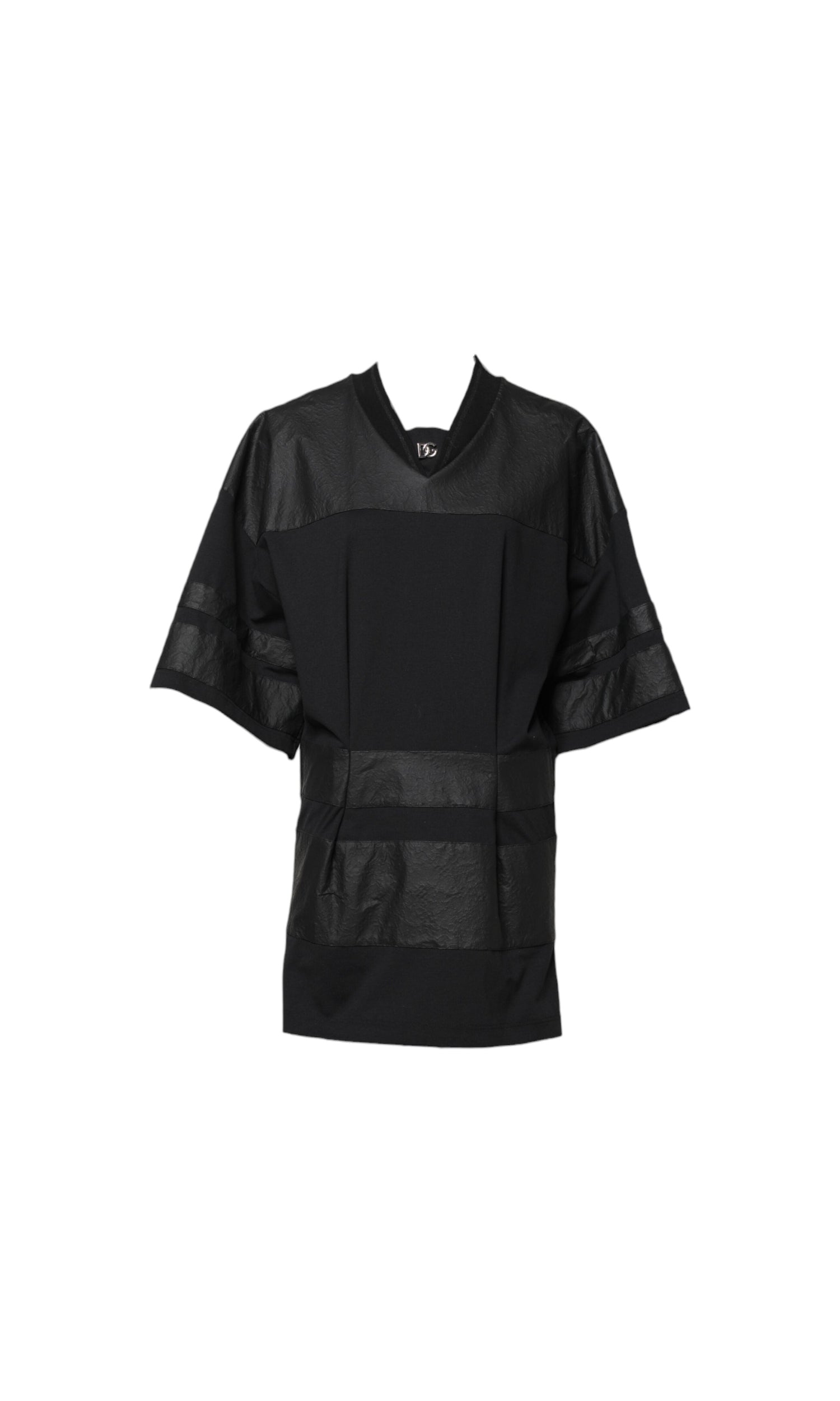 Dolce & Gabbana Black Cotton Short Sleeves V Neck T-Shirt Glam Steals