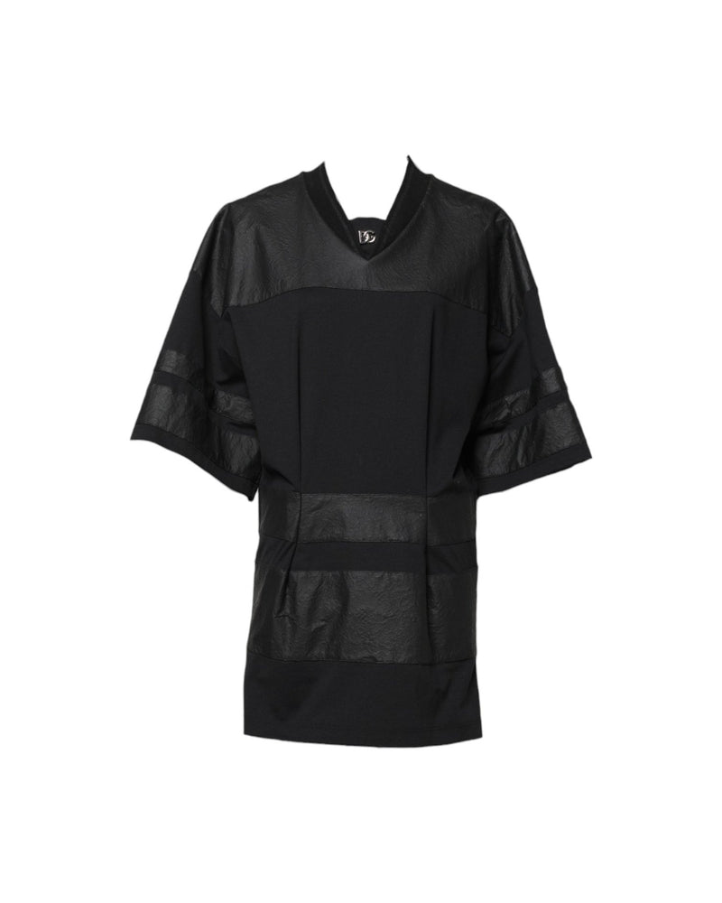 Dolce & Gabbana Black Cotton Short Sleeves V Neck T-Shirt Glam Steals