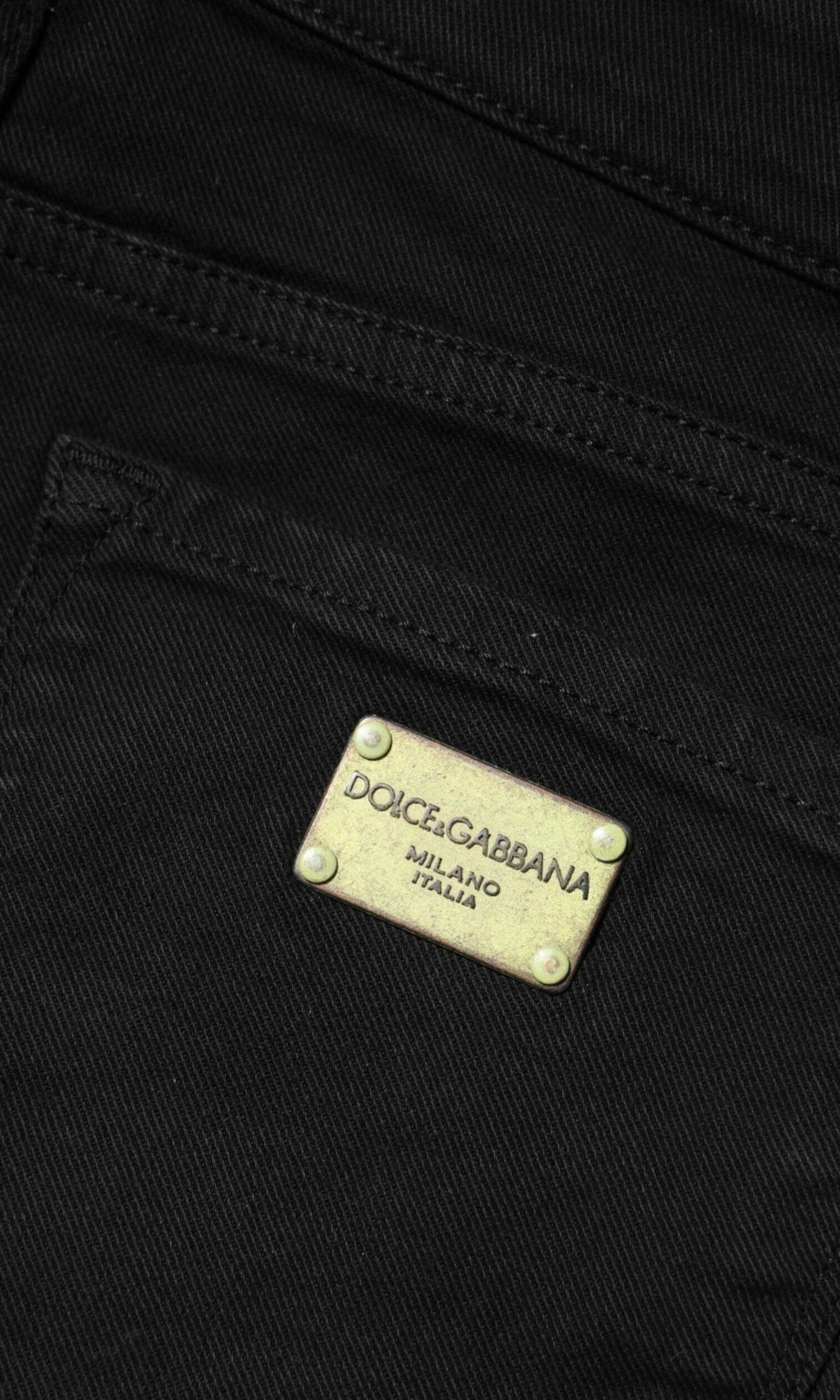 Dolce & Gabbana Black Cotton Skinny Mid Waist Denim Jeans Glam Steals