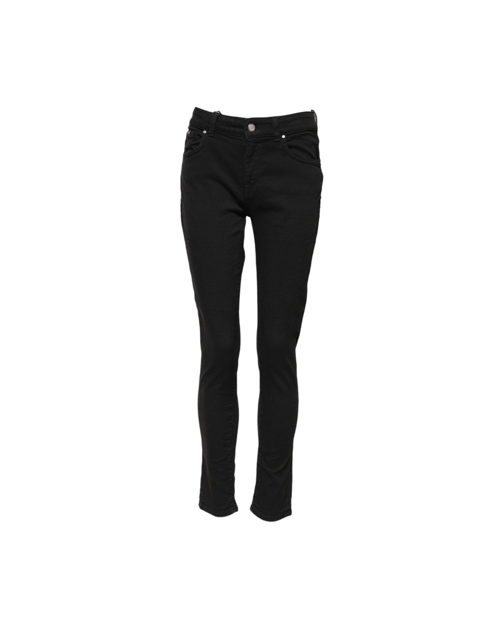Dolce & Gabbana Black Cotton Skinny Mid Waist Denim Jeans Glam Steals