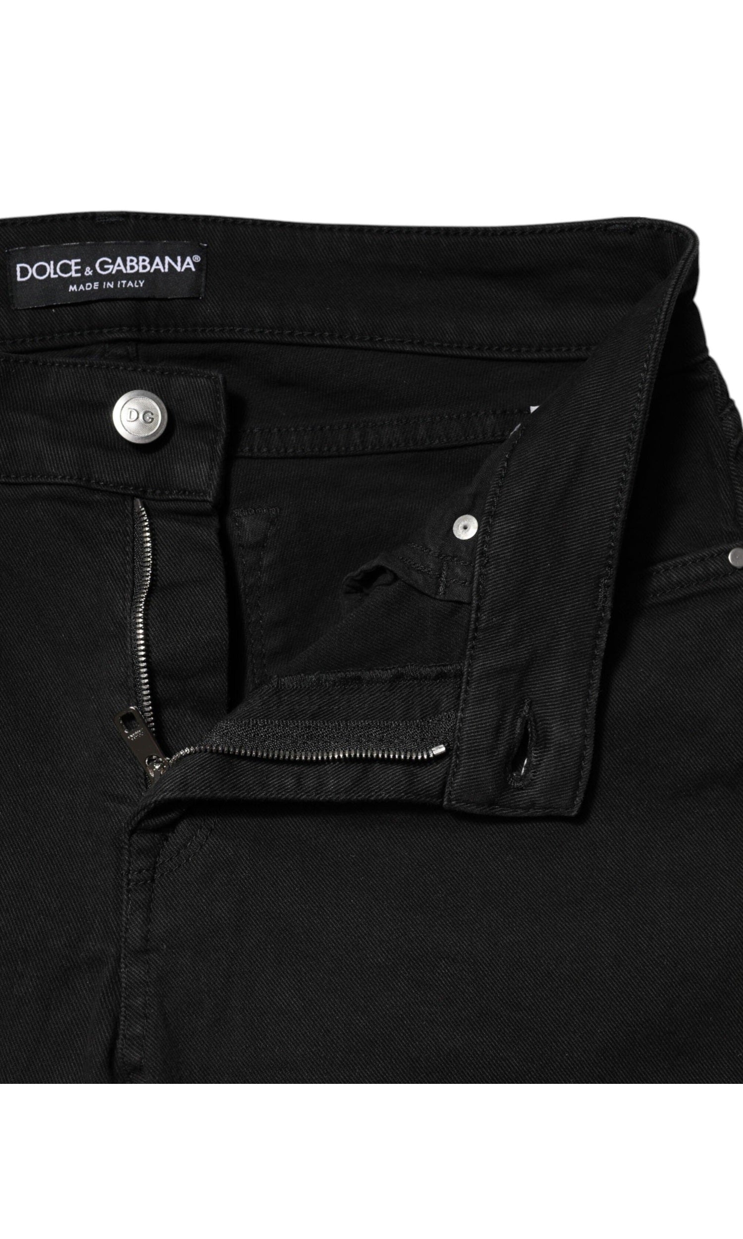 Dolce & Gabbana Black Cotton Skinny Mid Waist Denim Jeans Glam Steals
