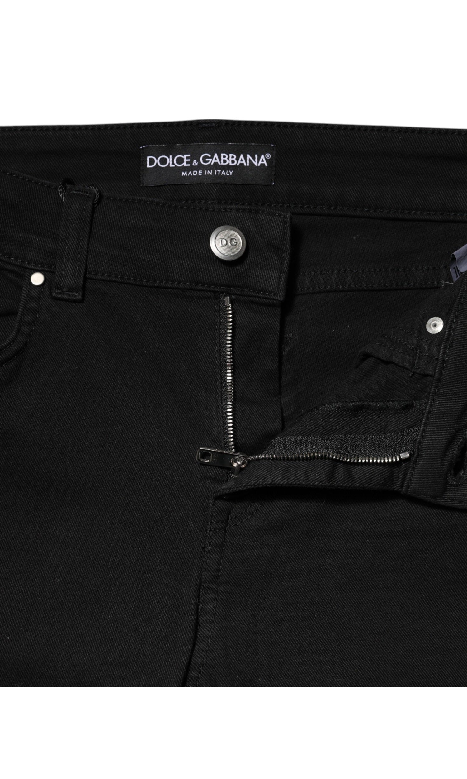Dolce & Gabbana Black Cotton Skinny Mid Waist Denim Jeans Glam Steals