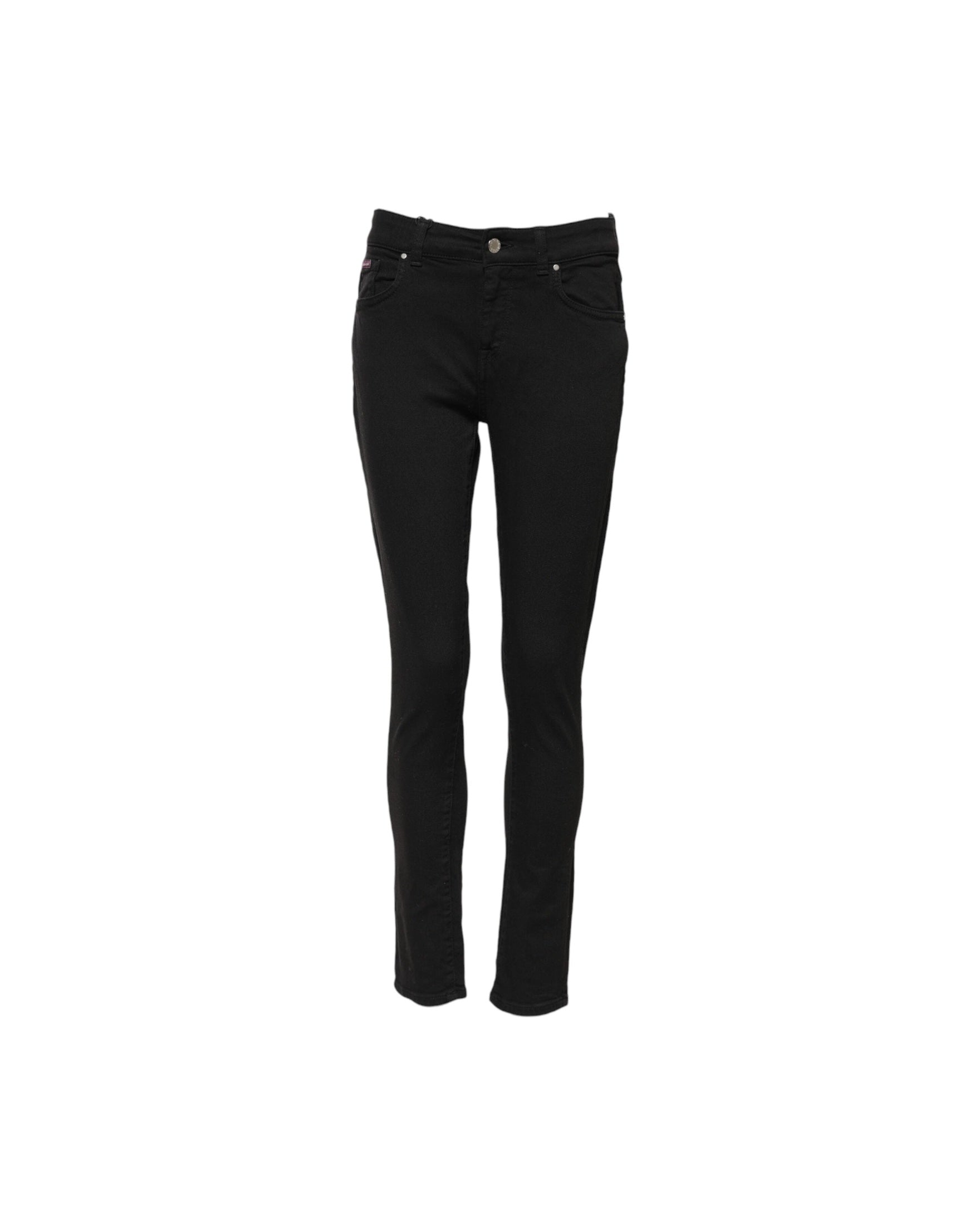 Dolce & Gabbana Black Cotton Skinny Mid Waist Denim Jeans Glam Steals