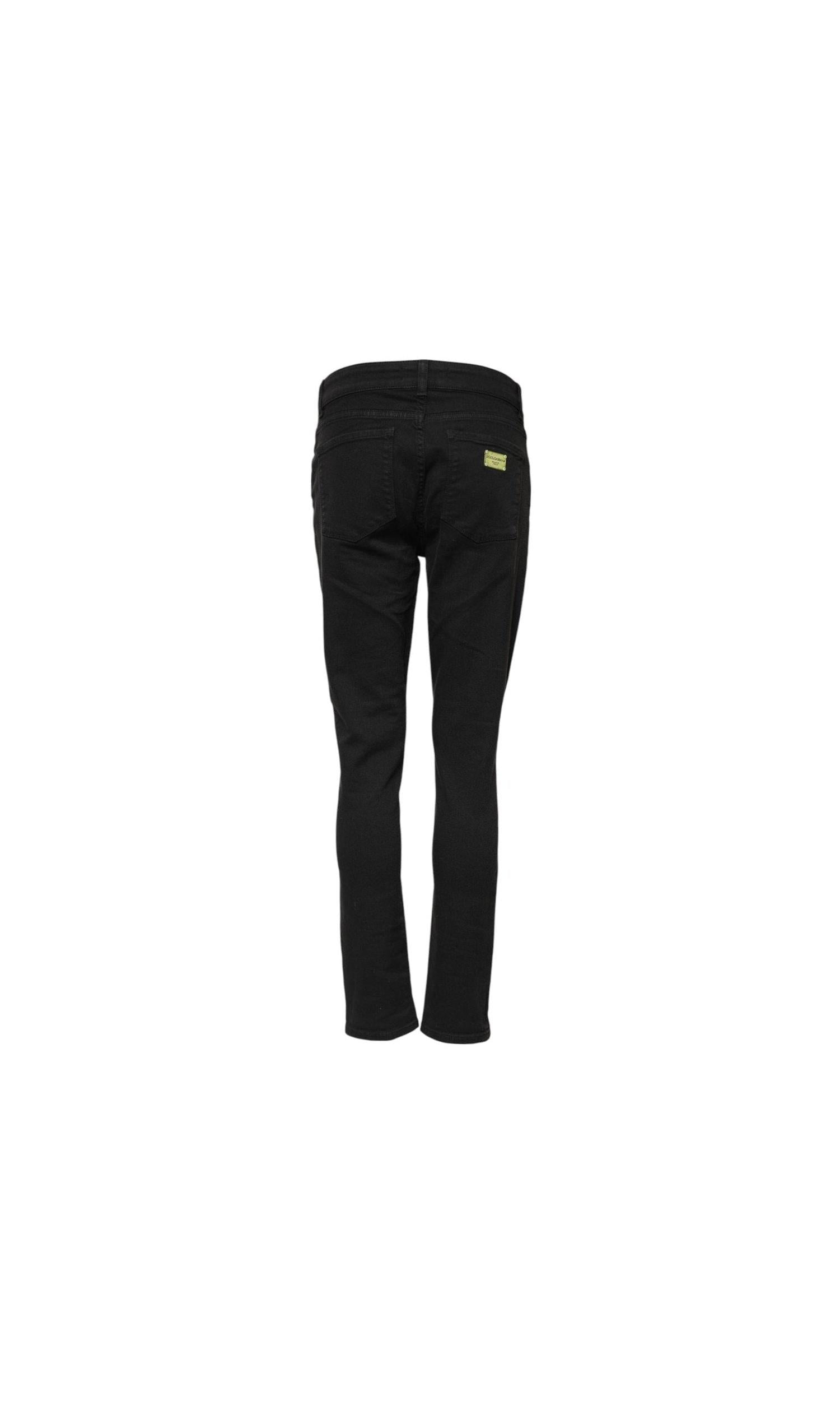 Dolce & Gabbana Black Cotton Skinny Mid Waist Denim Jeans Glam Steals