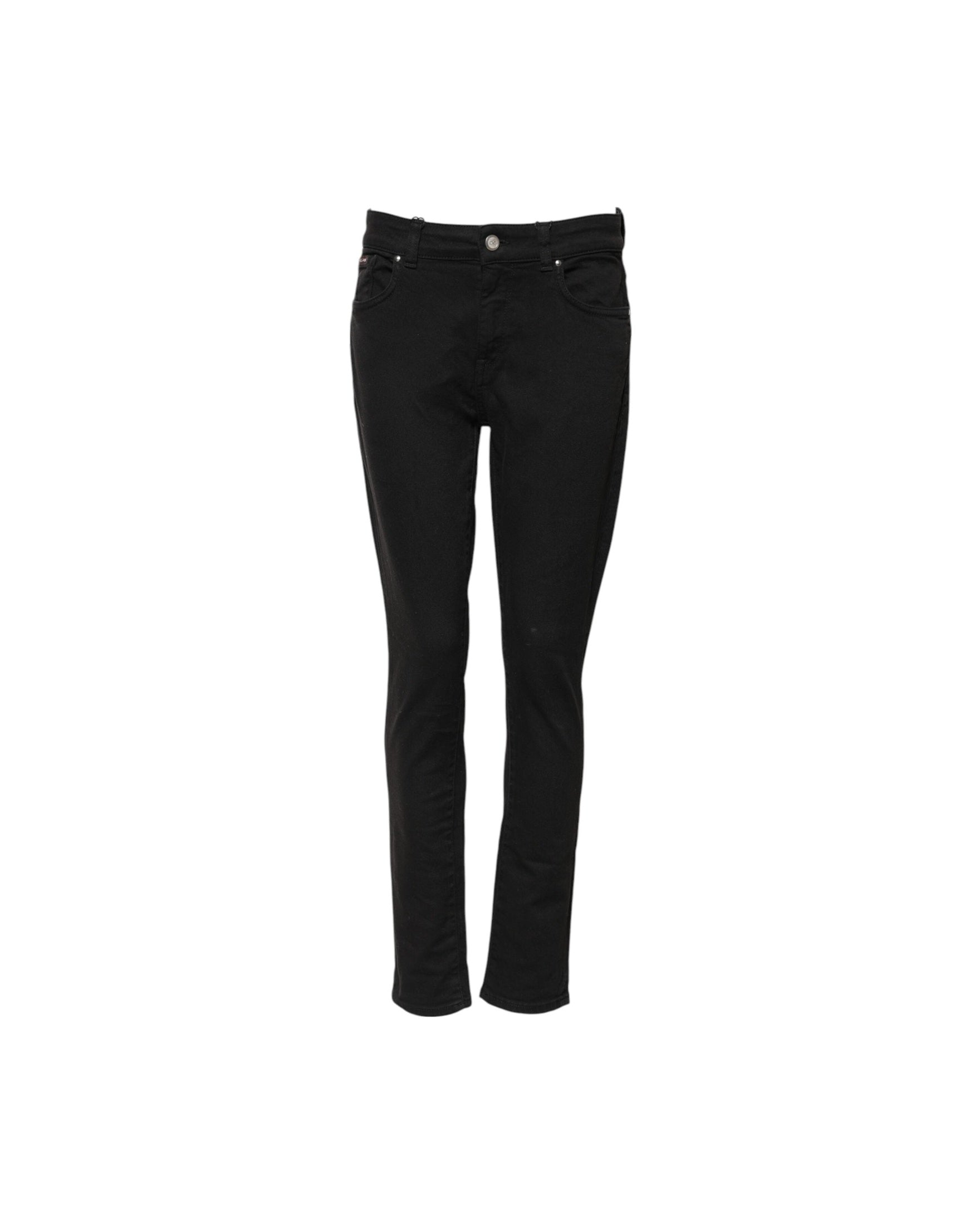 Dolce & Gabbana Black Cotton Skinny Mid Waist Denim Jeans Glam Steals