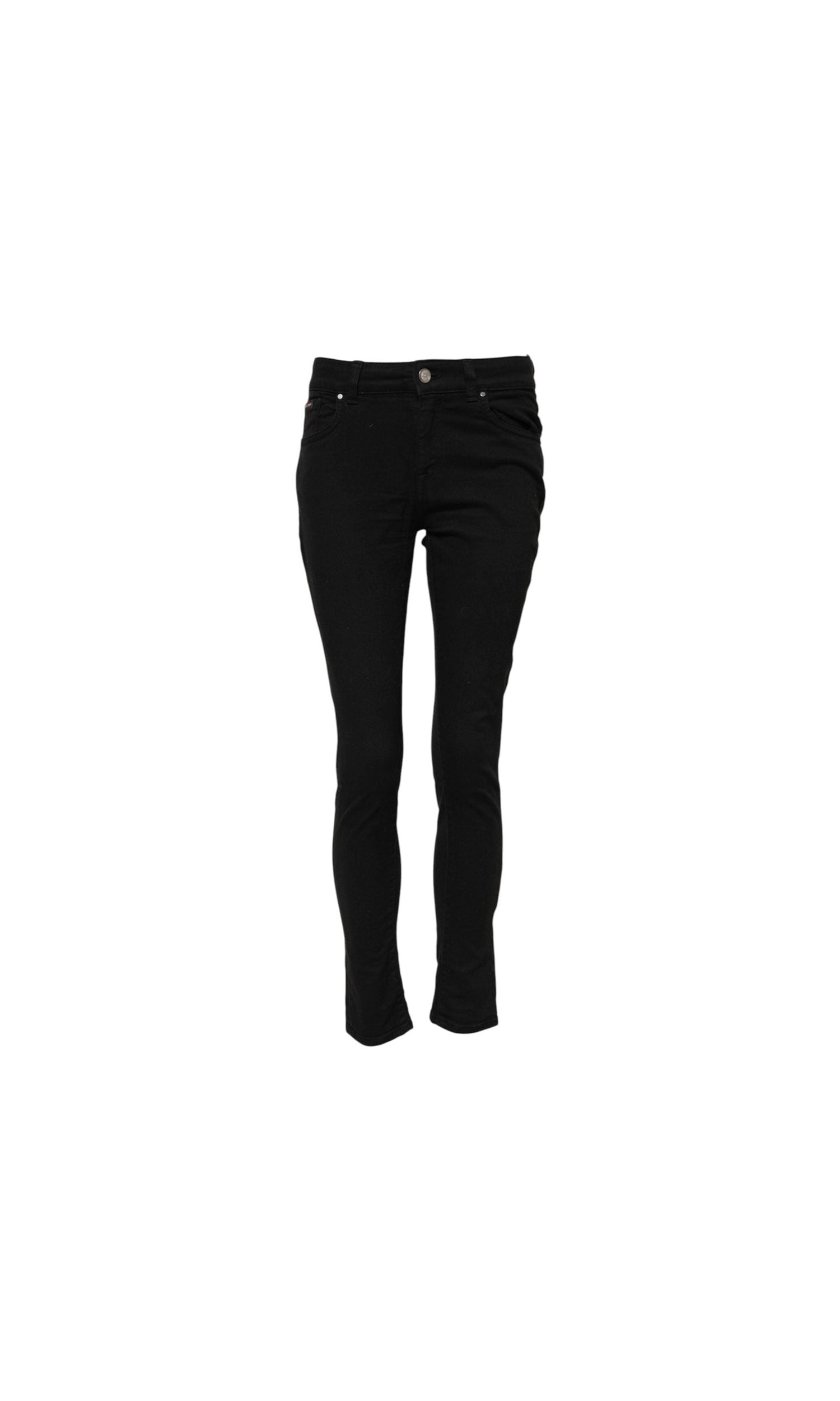 Dolce & Gabbana Black Cotton Skinny Mid Waist Denim Jeans Glam Steals