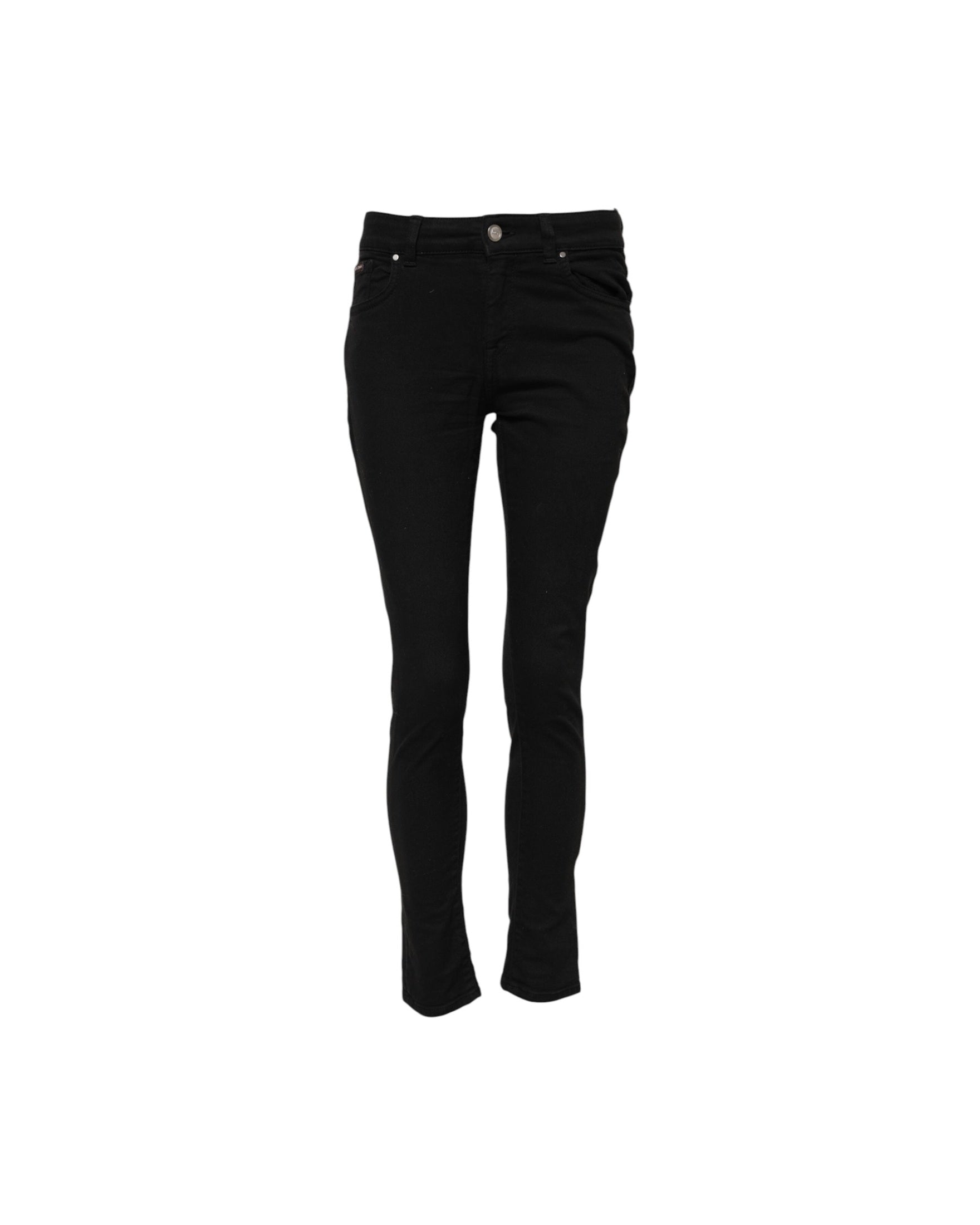 Dolce & Gabbana Black Cotton Skinny Mid Waist Denim Jeans Glam Steals