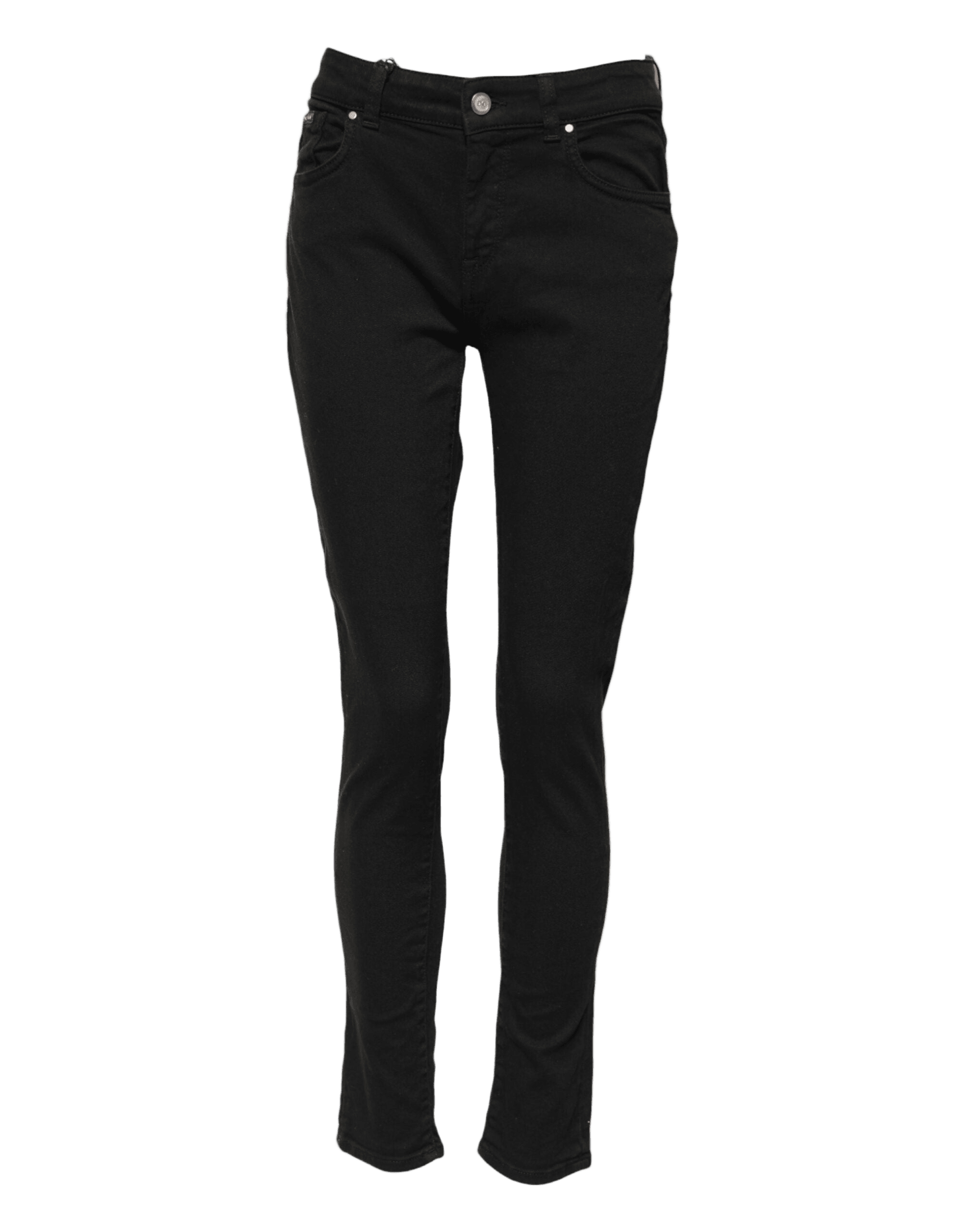 Dolce & Gabbana Black Cotton Skinny Mid Waist Denim Jeans Glam Steals