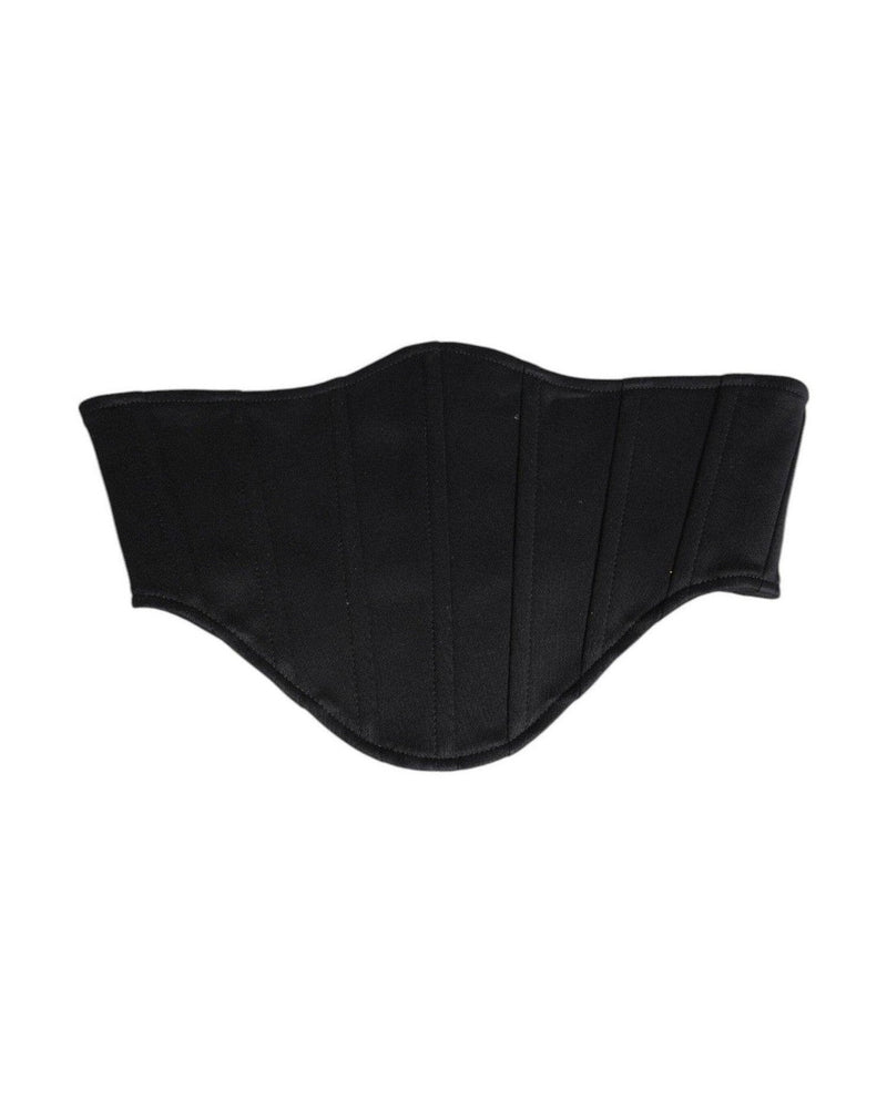 Dolce & Gabbana Black Cotton Waist Tuxedo Belt Cummerbund Glam Steals