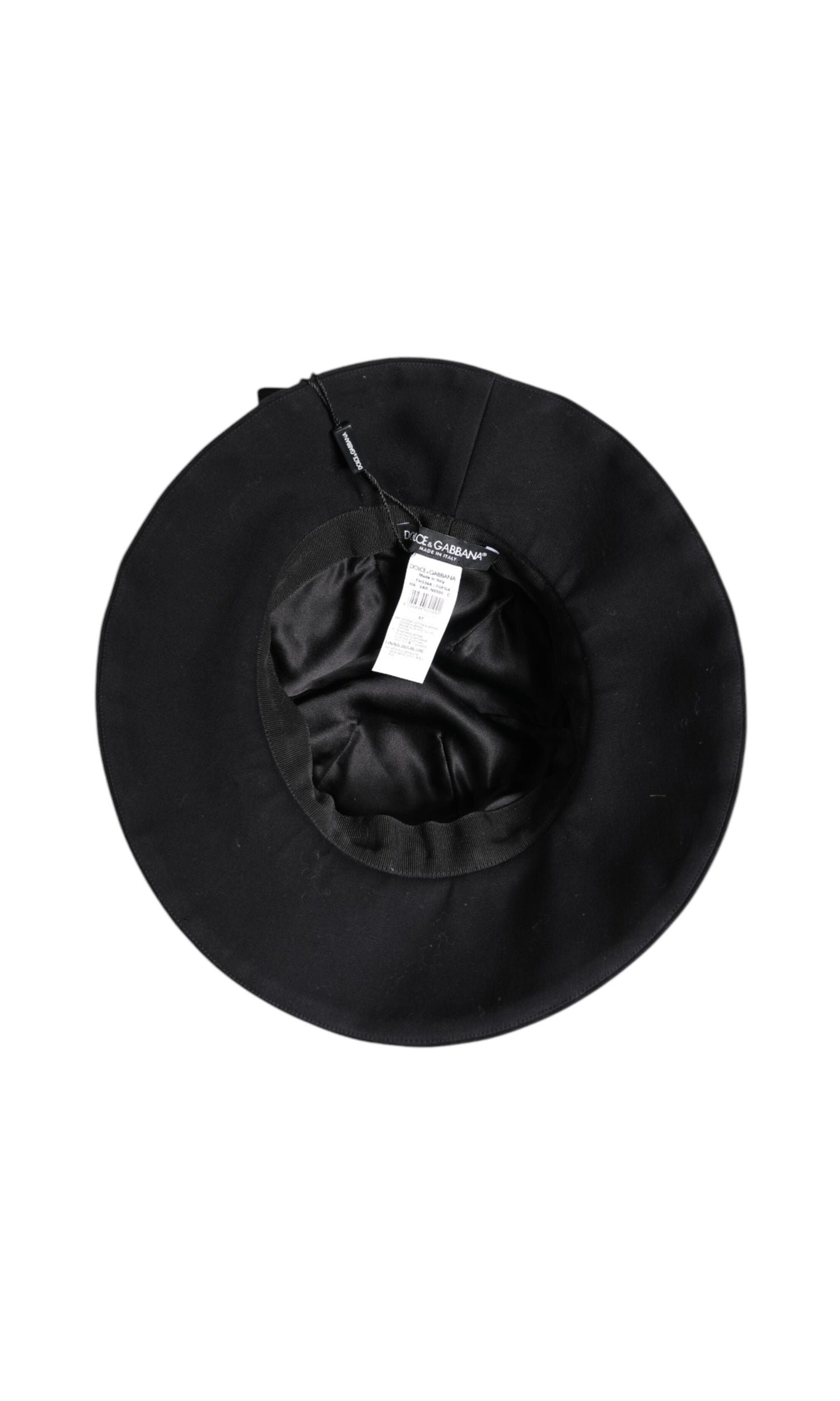 Dolce & Gabbana Black Cotton Wide Brim Bucket Hat Glam Steals