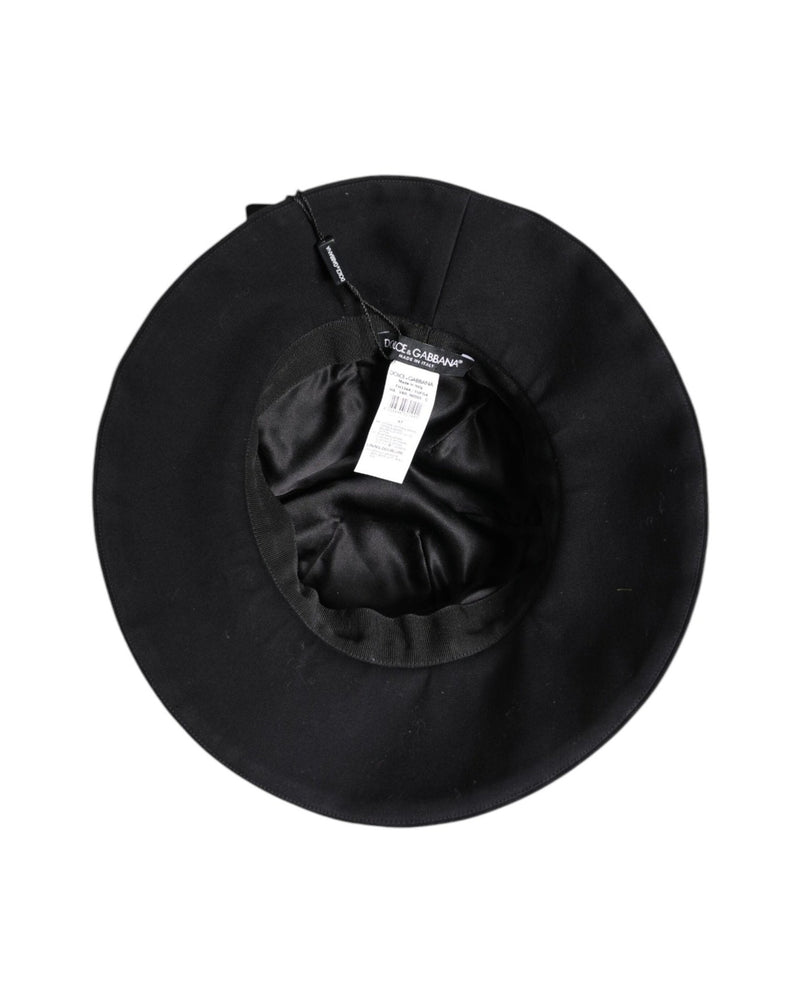 Dolce & Gabbana Black Cotton Wide Brim Bucket Hat Glam Steals