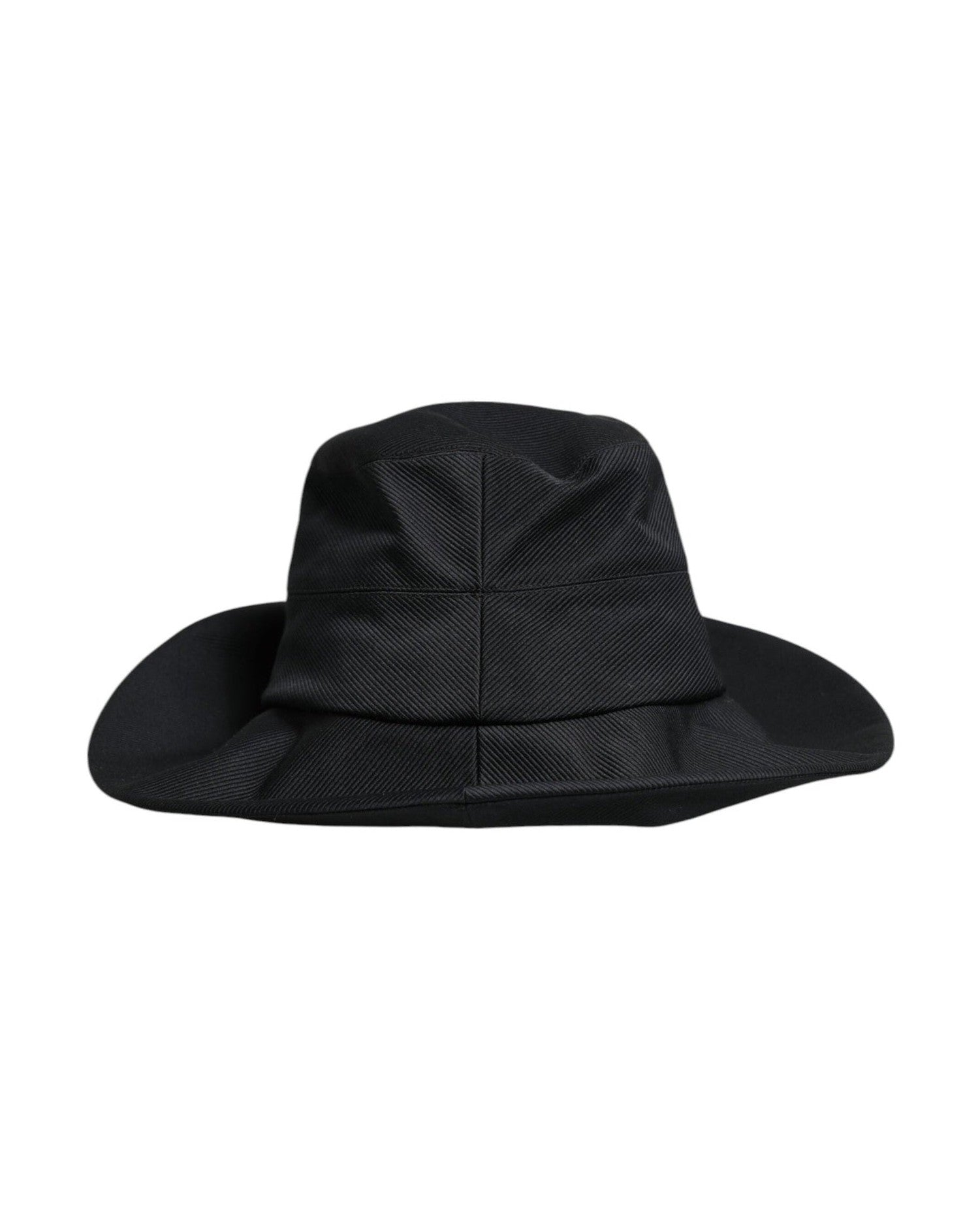 Dolce & Gabbana Black Cotton Wide Brim Fedora Hat Glam Steals