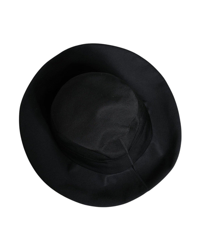 Dolce & Gabbana Black Cotton Wide Brim Fedora Hat Glam Steals