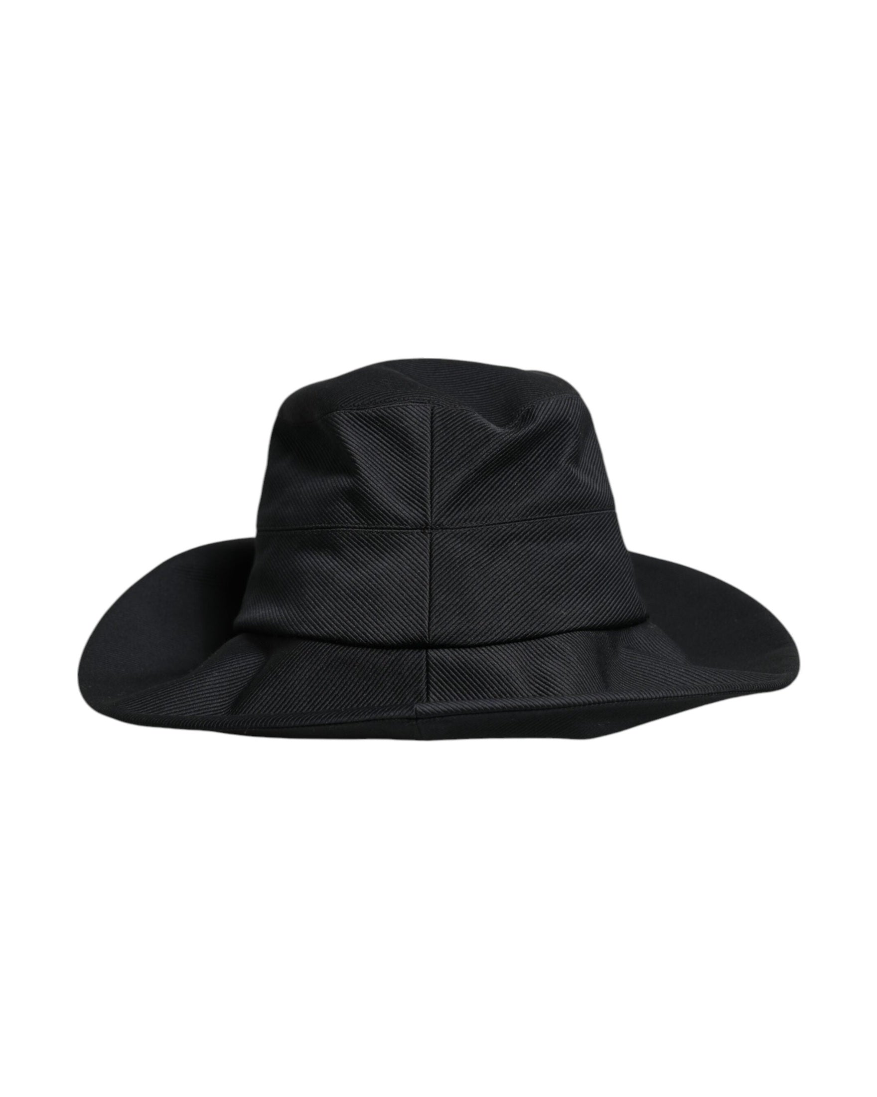 Dolce & Gabbana Black Cotton Wide Brim Fedora Hat Glam Steals
