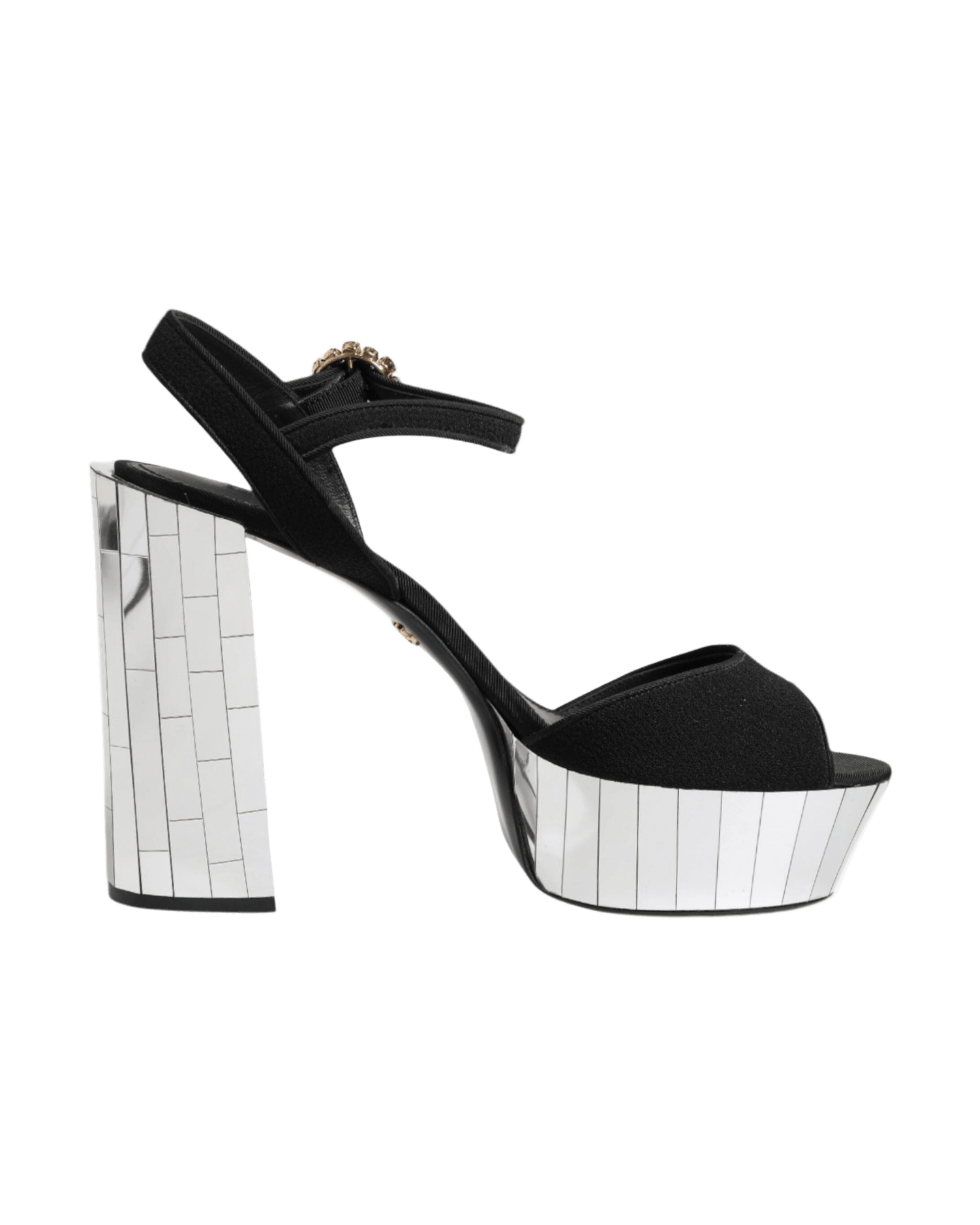 Dolce & Gabbana Black Crystal Ankle Strap Keira Sandals Shoes Glam Steals