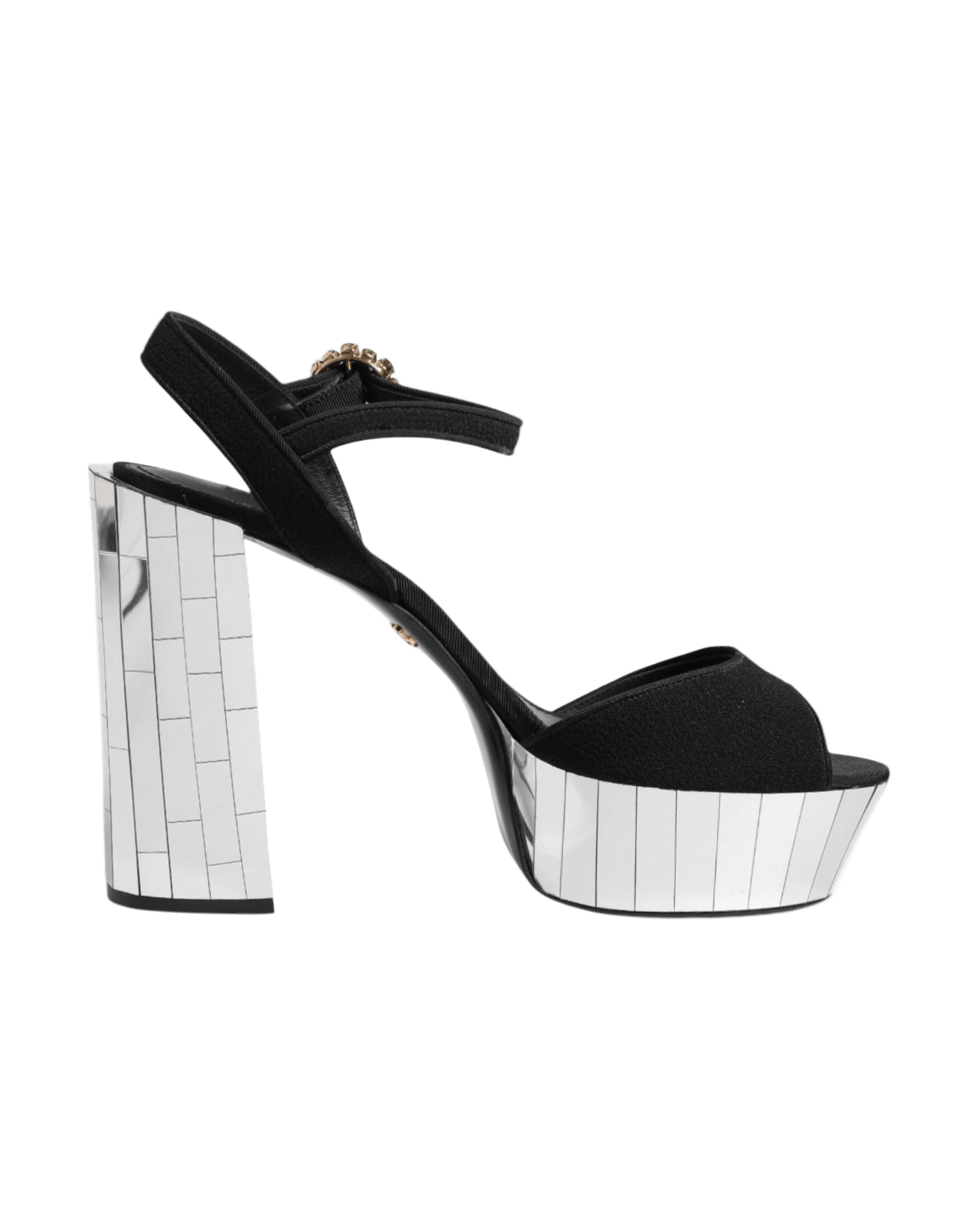 Dolce & Gabbana Black Crystal Ankle Strap Keira Sandals Shoes Glam Steals